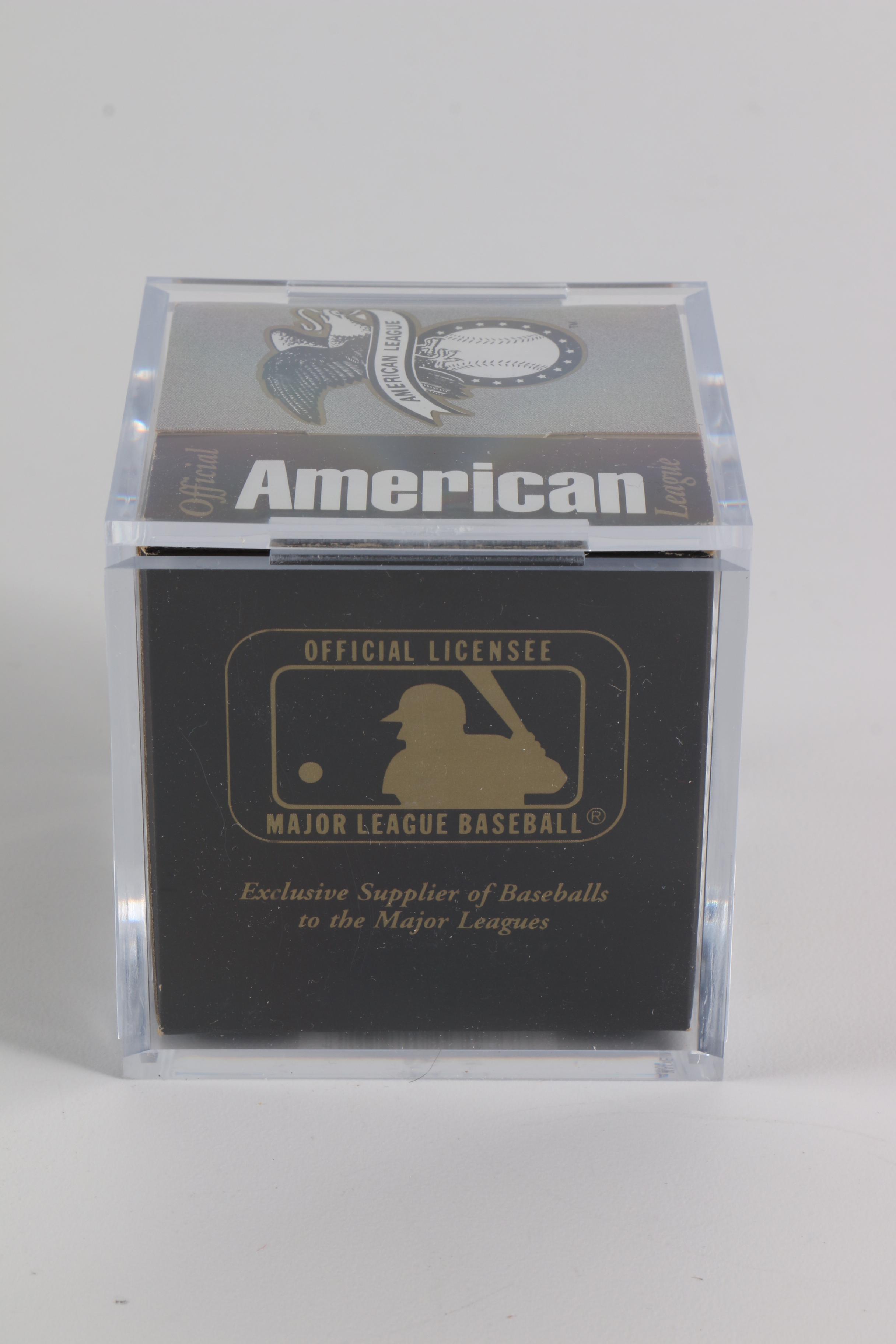 Collection of Commemorative Baseballs with Display Cases