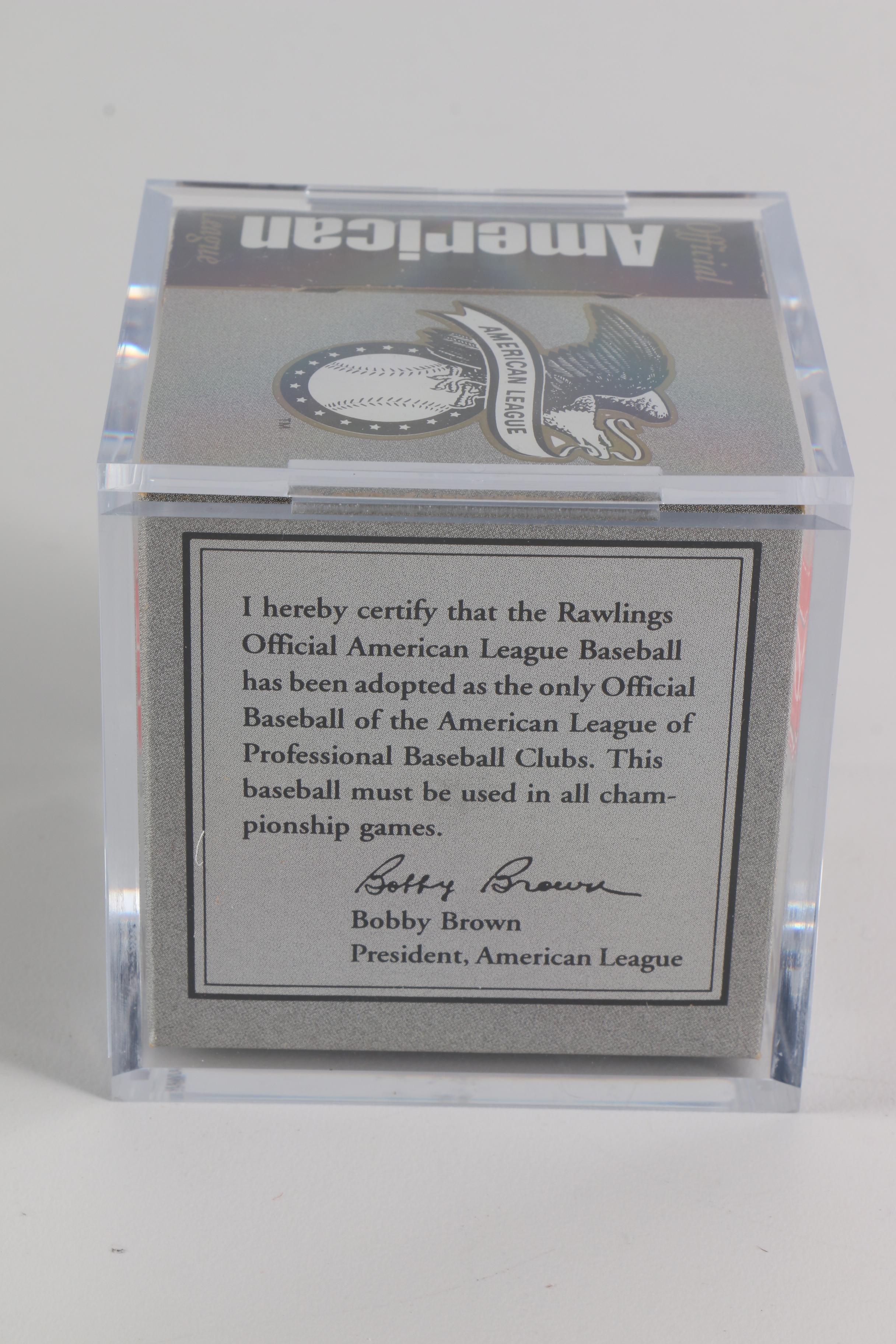 Collection of Commemorative Baseballs with Display Cases