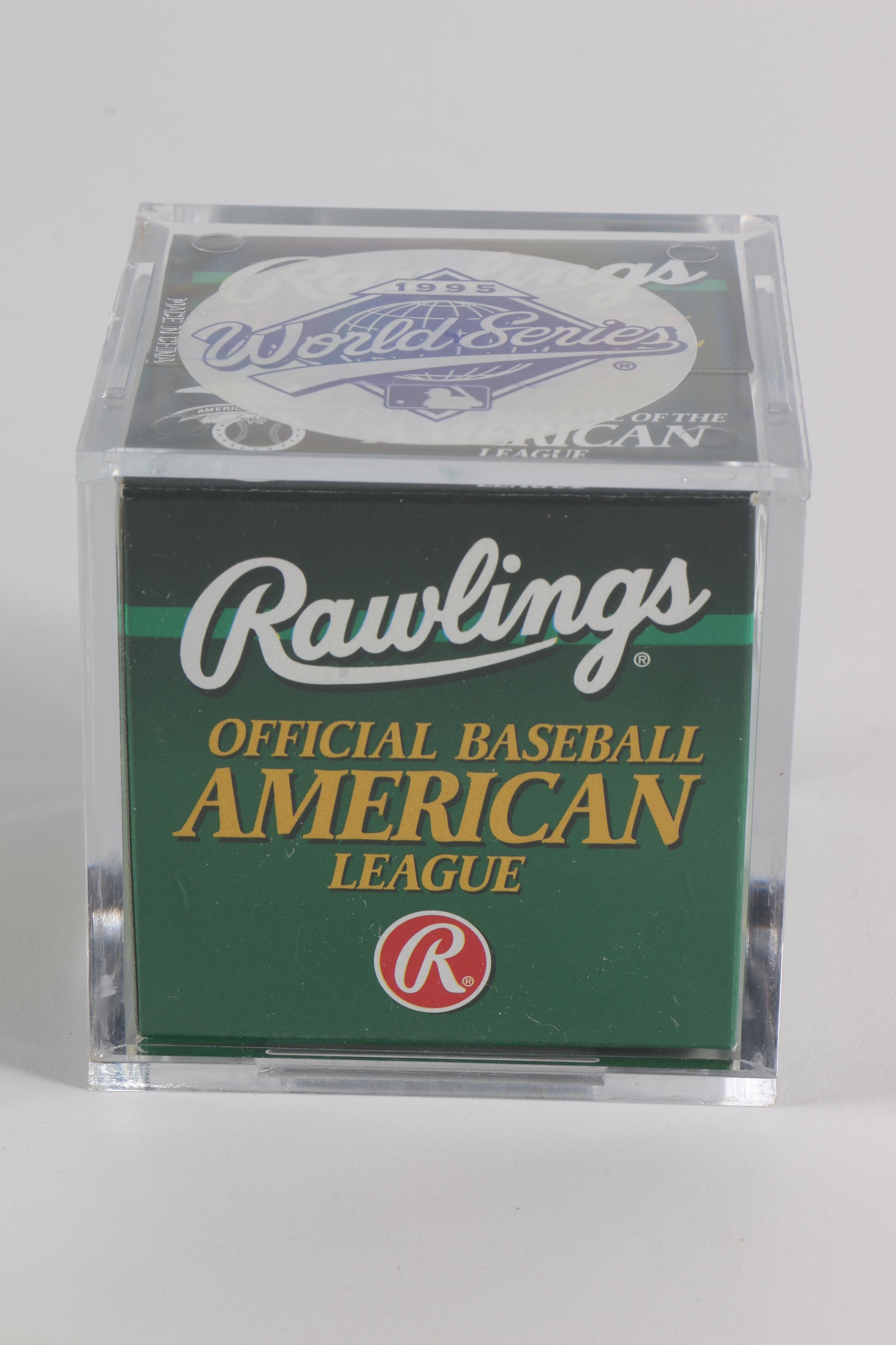 Collection of Commemorative Baseballs with Display Cases