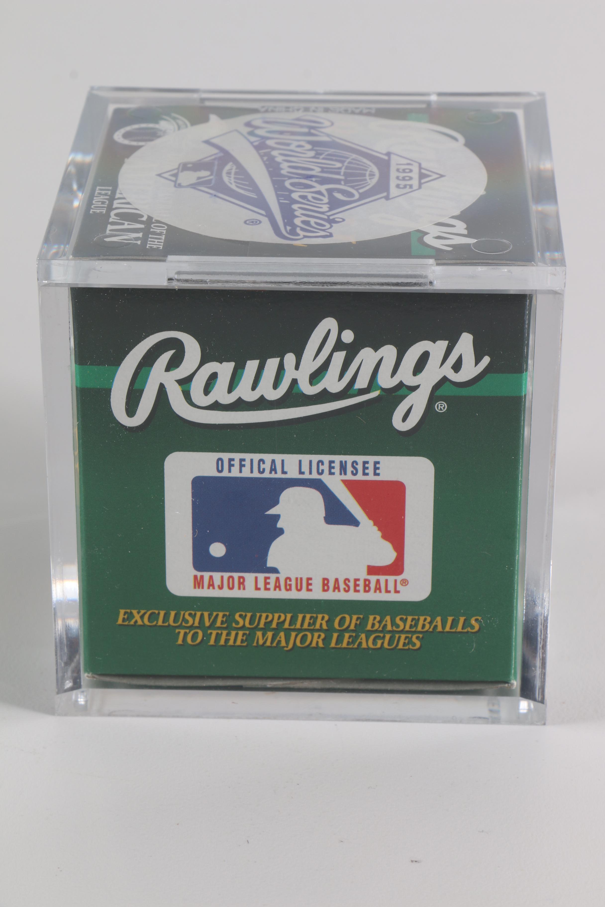 Collection of Commemorative Baseballs with Display Cases