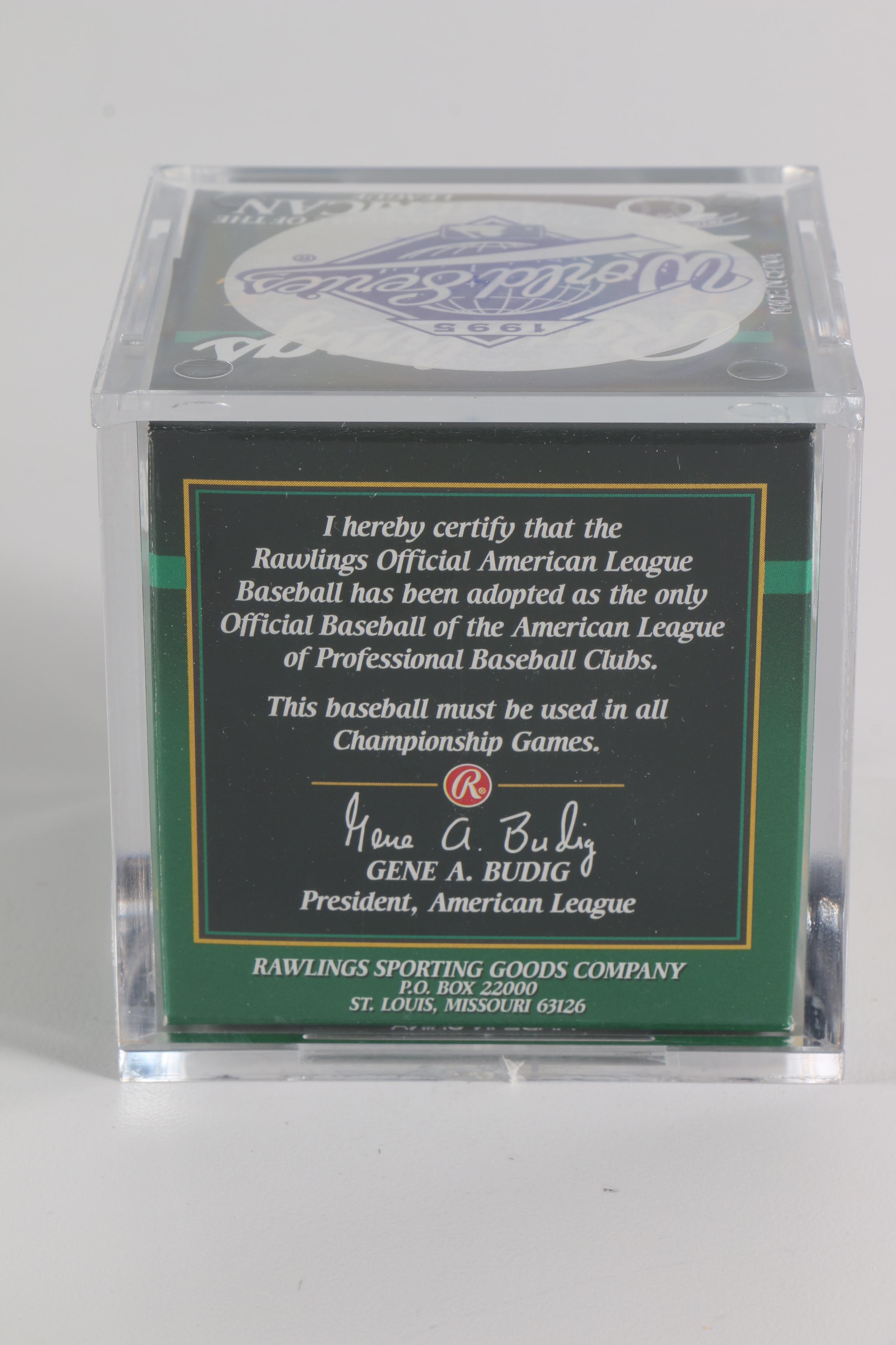 Collection of Commemorative Baseballs with Display Cases