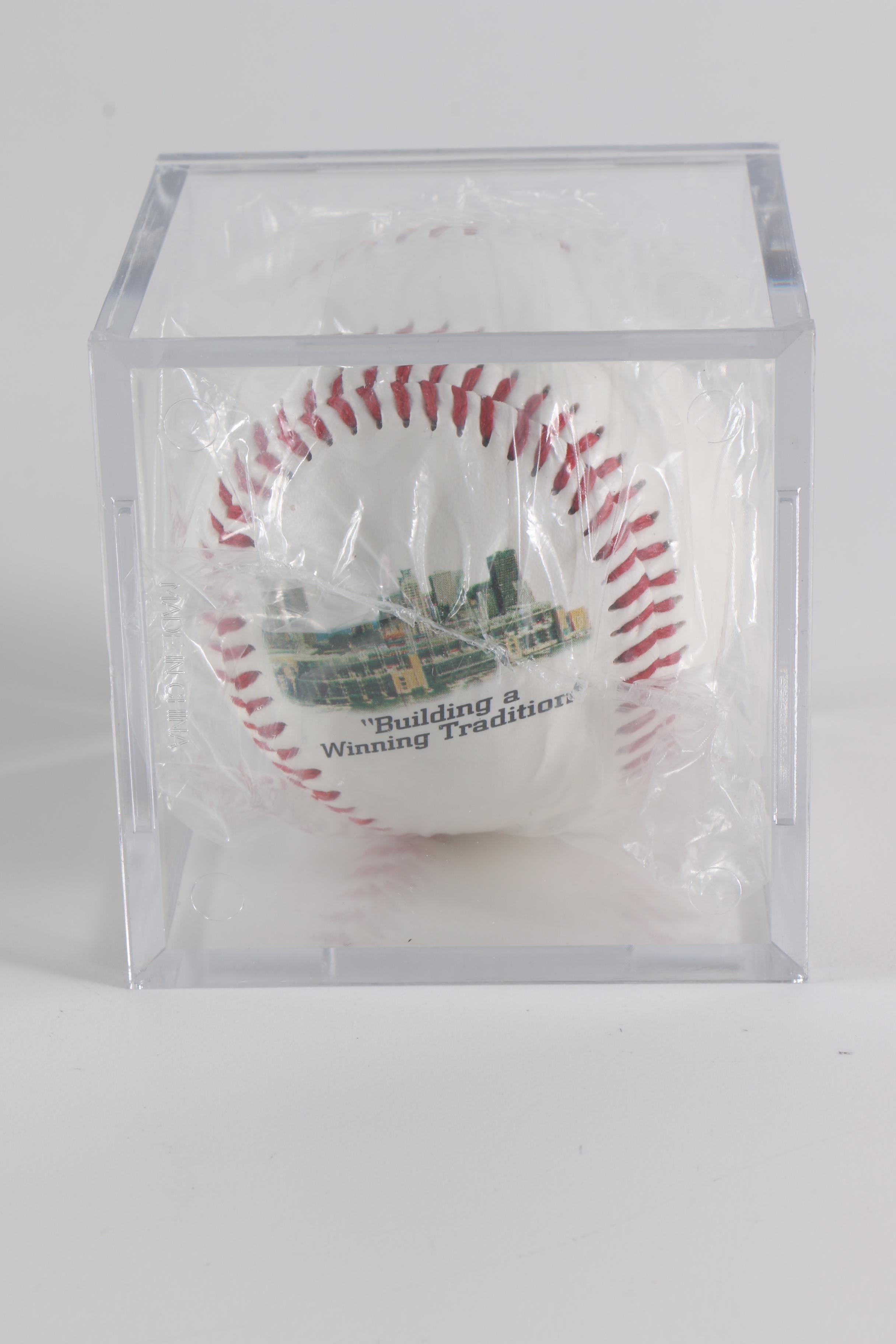 Collection of Commemorative Baseballs with Display Cases