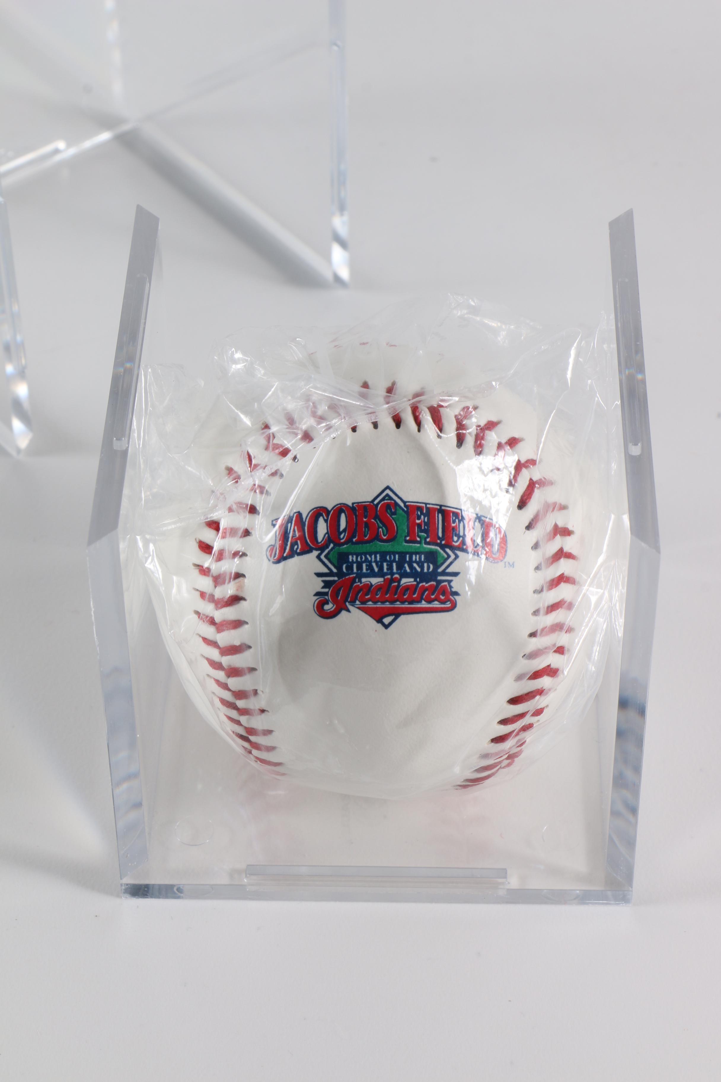 Collection of Commemorative Baseballs with Display Cases