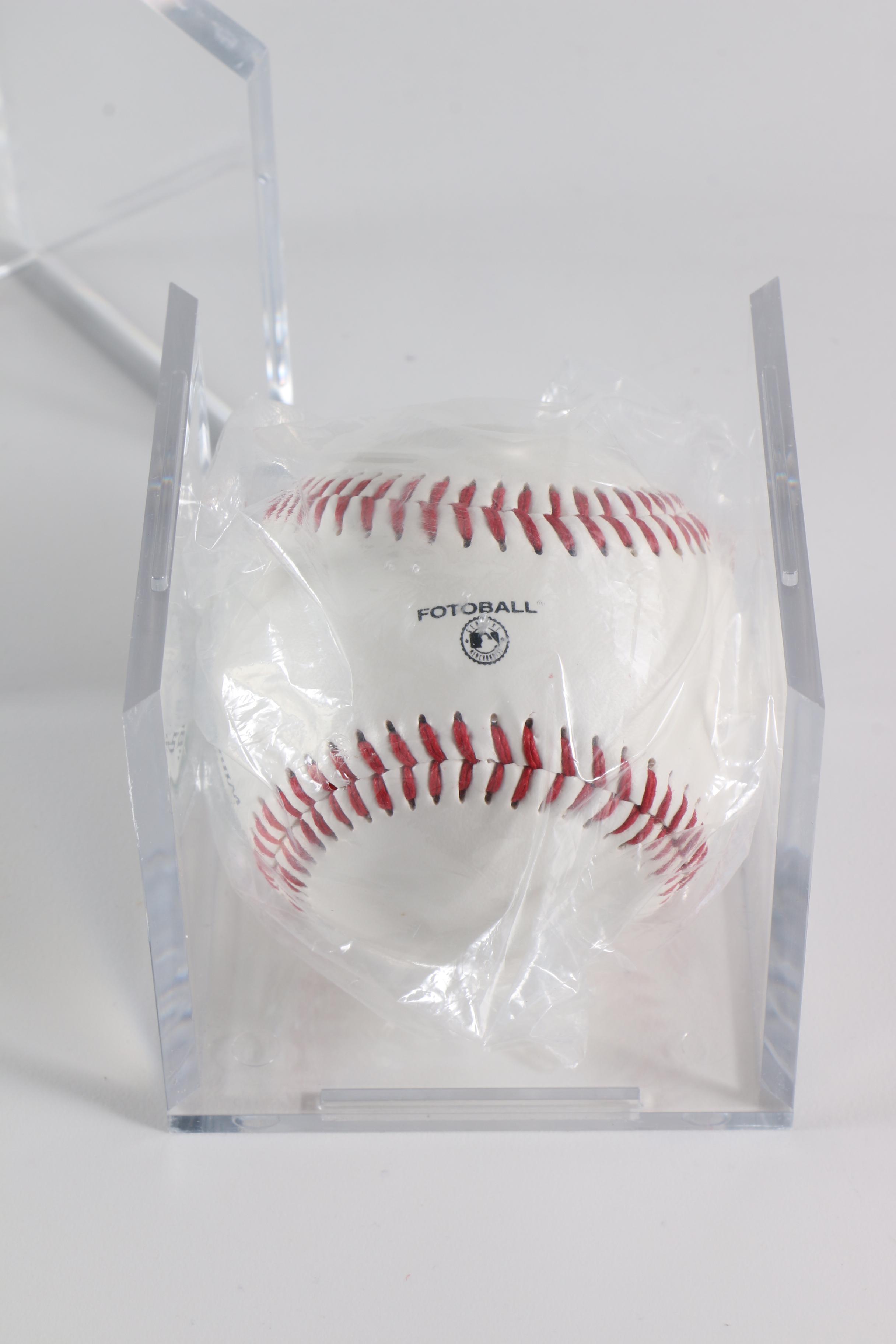 Collection of Commemorative Baseballs with Display Cases