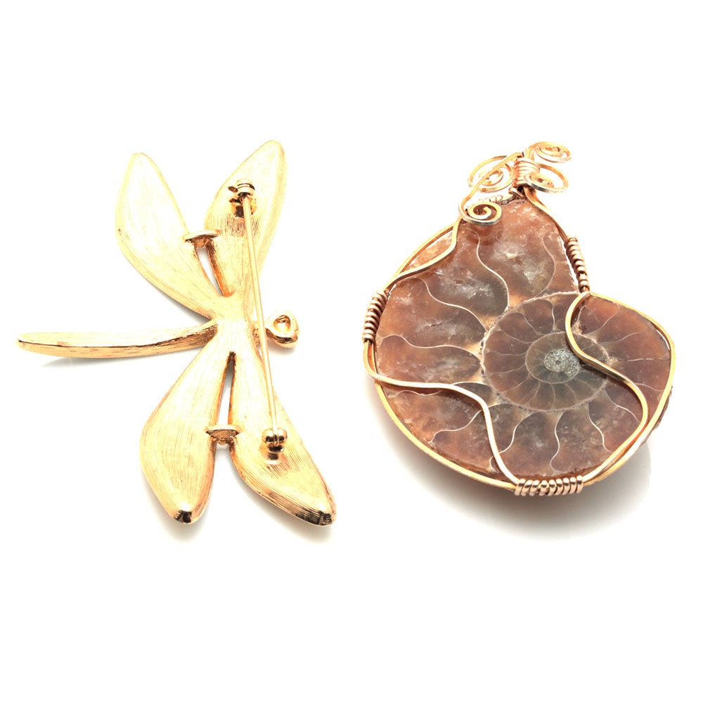 Assortment of Costume Jewelry Including Two Sterling Silver Charms