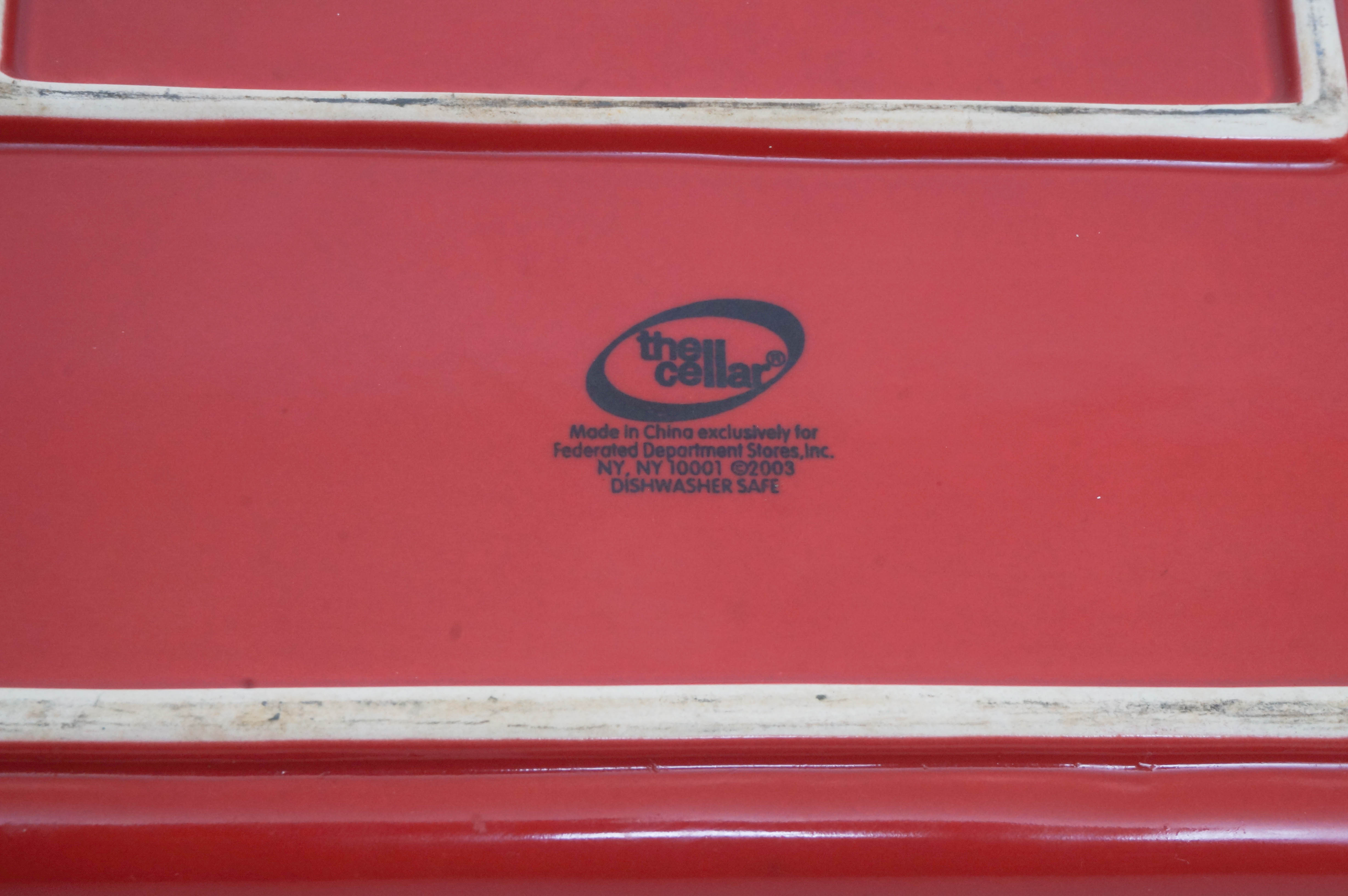 The Cellar Red Ceramic Baking Dish with Cookbooks