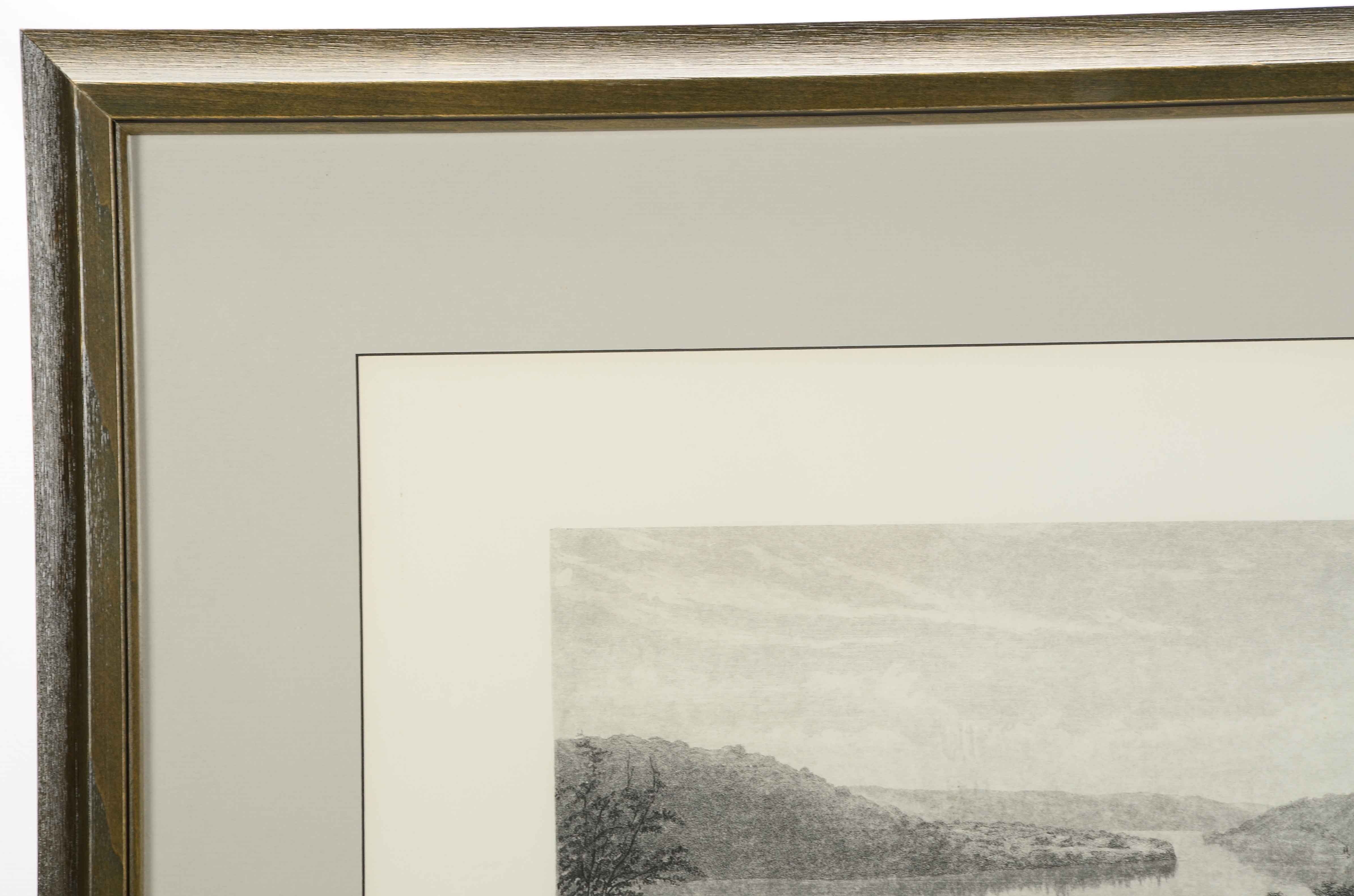 Lithograph after 1870 Miss J. Hamilton Engraving "The Ohio River"