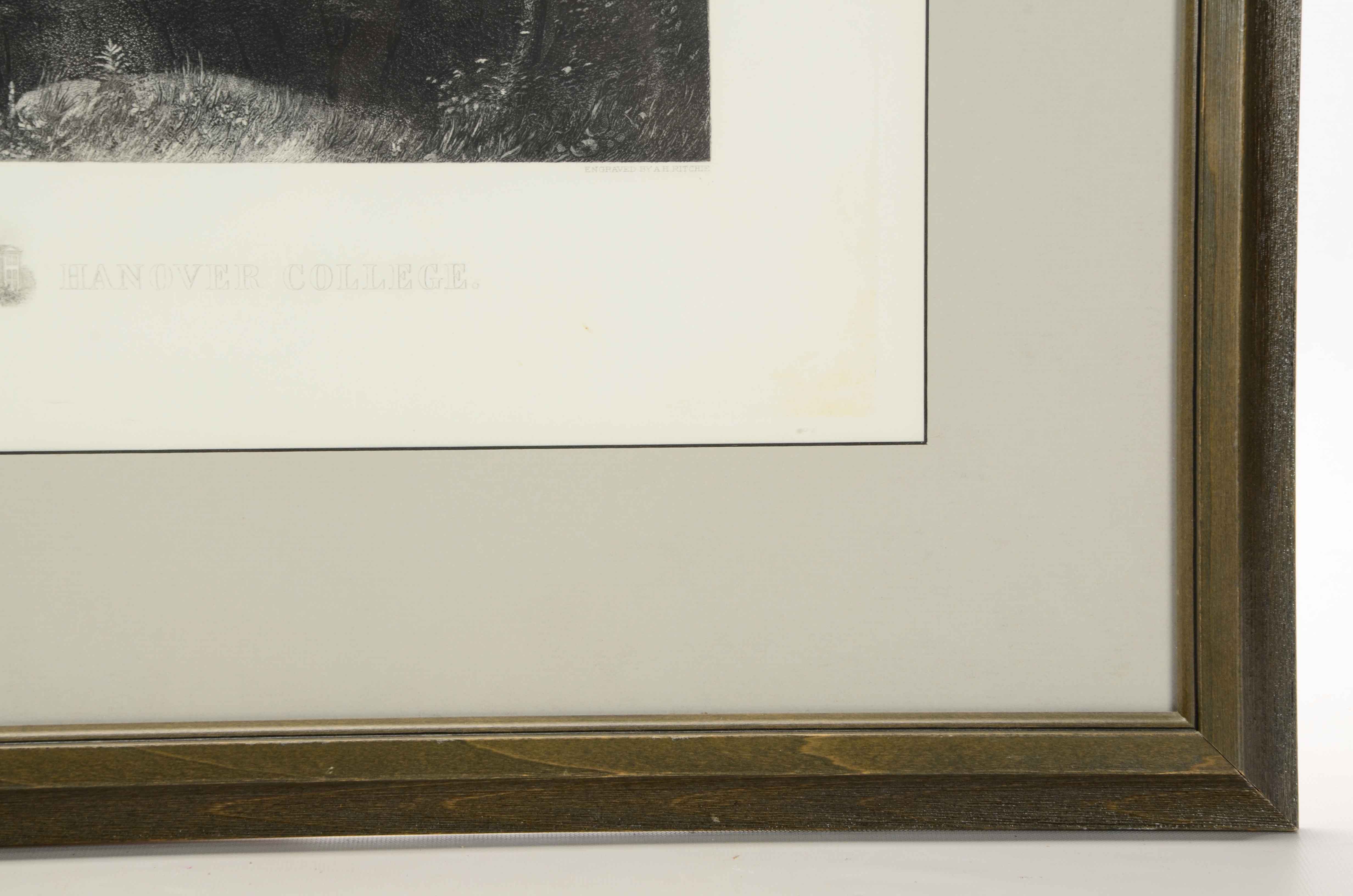 Lithograph after 1870 Miss J. Hamilton Engraving "The Ohio River"