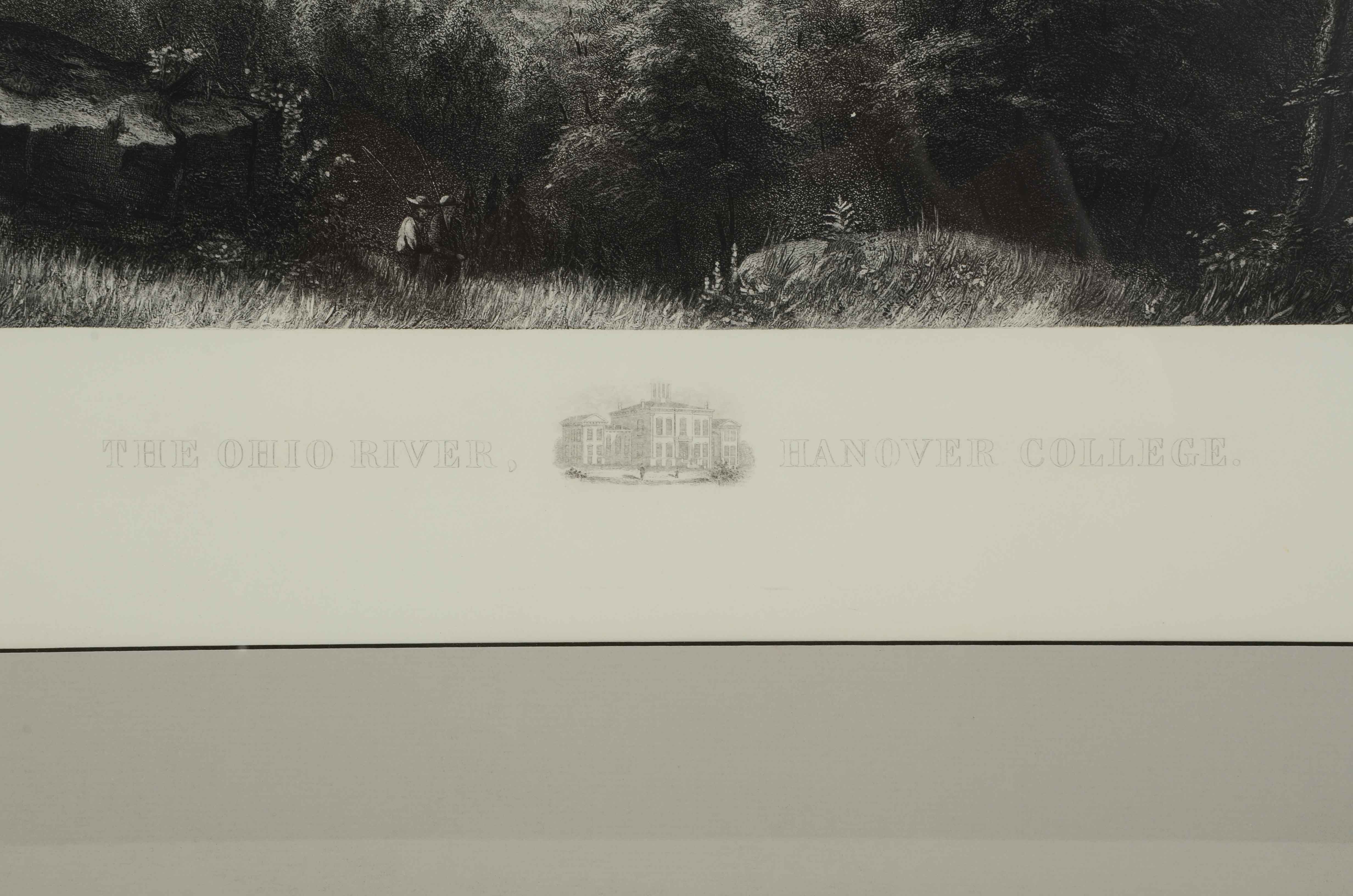 Lithograph after 1870 Miss J. Hamilton Engraving "The Ohio River"