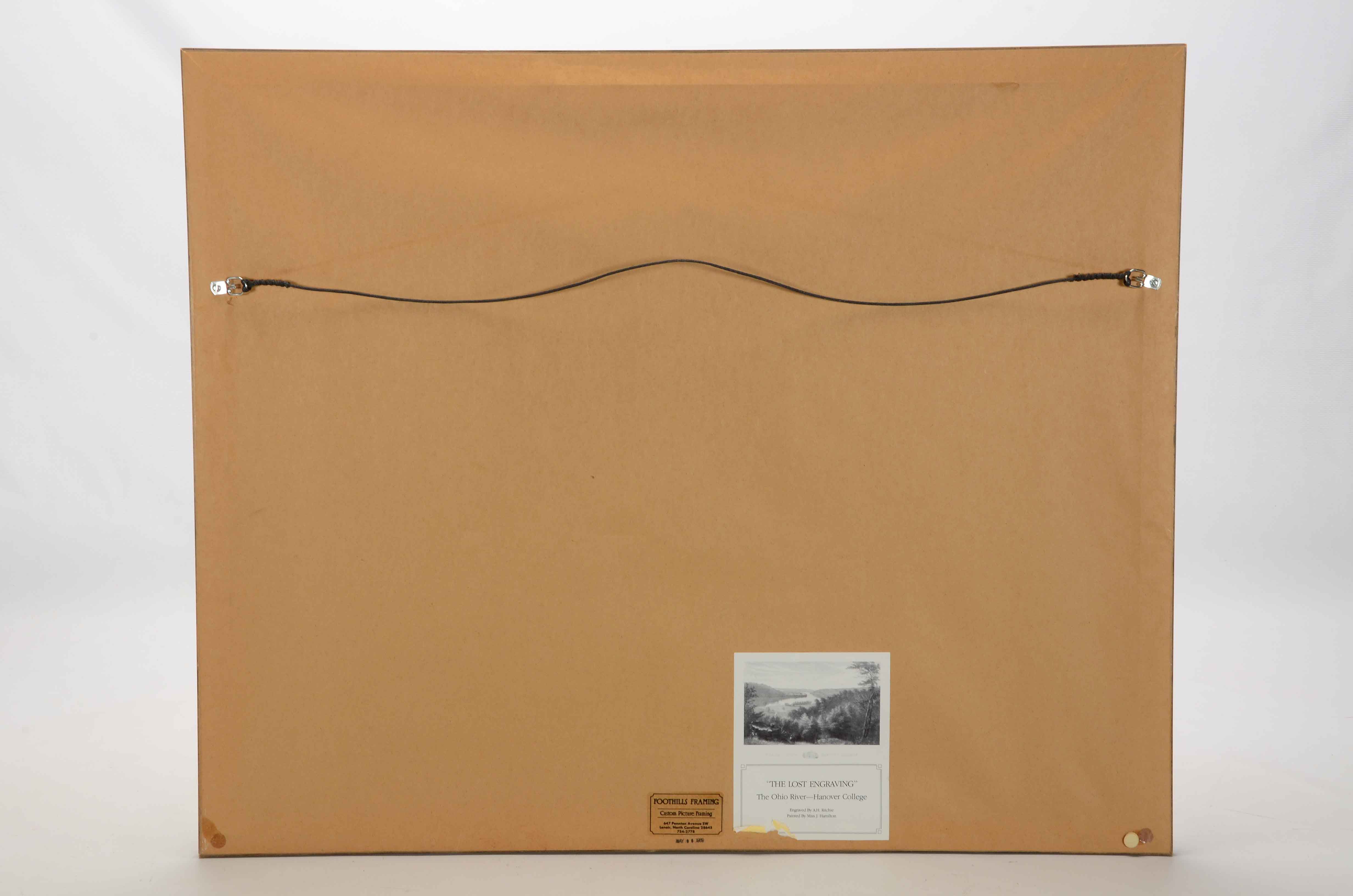 Lithograph after 1870 Miss J. Hamilton Engraving "The Ohio River"