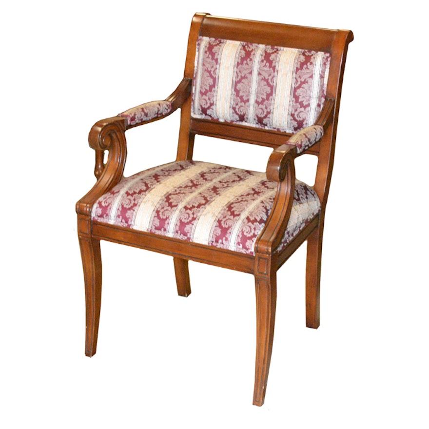 Regency Style Upholstered Arm Chair