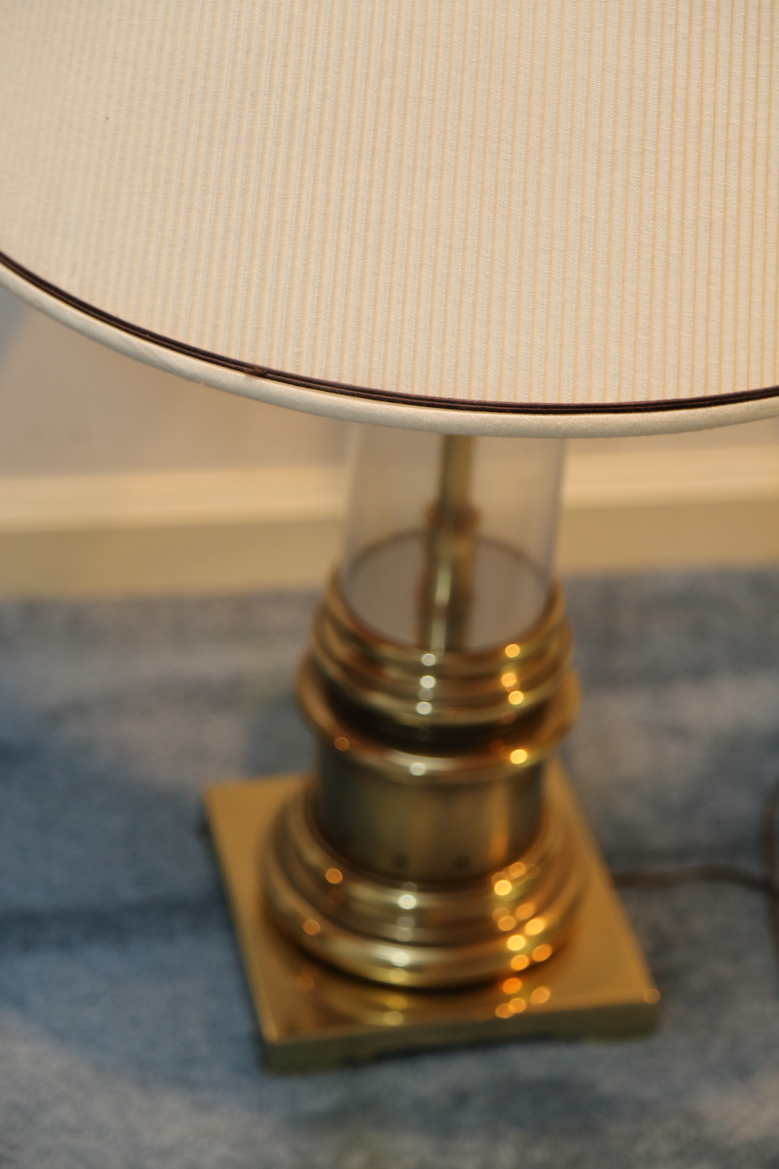Vintage Brass and Glass Table Lamps