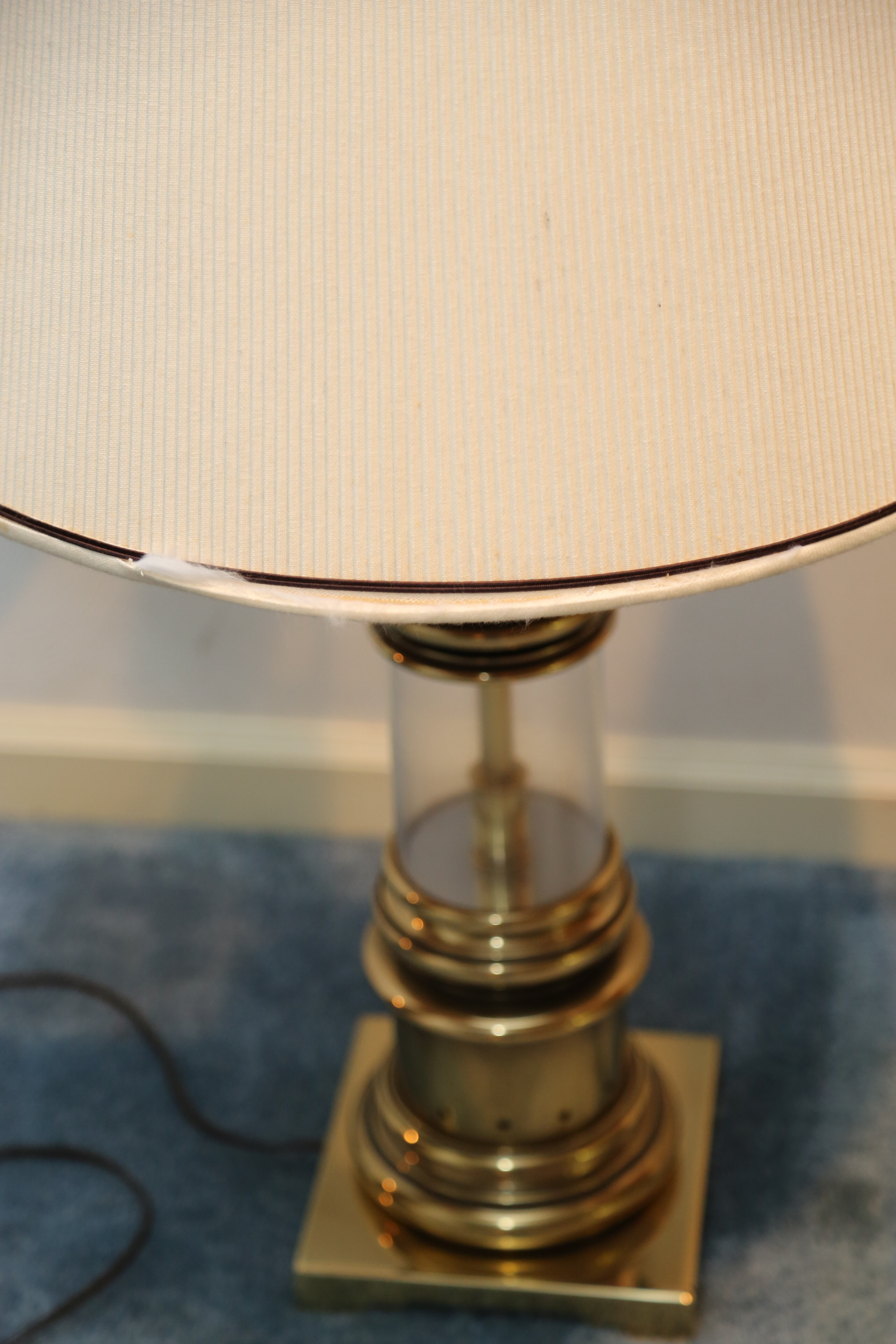 Vintage Brass and Glass Table Lamps