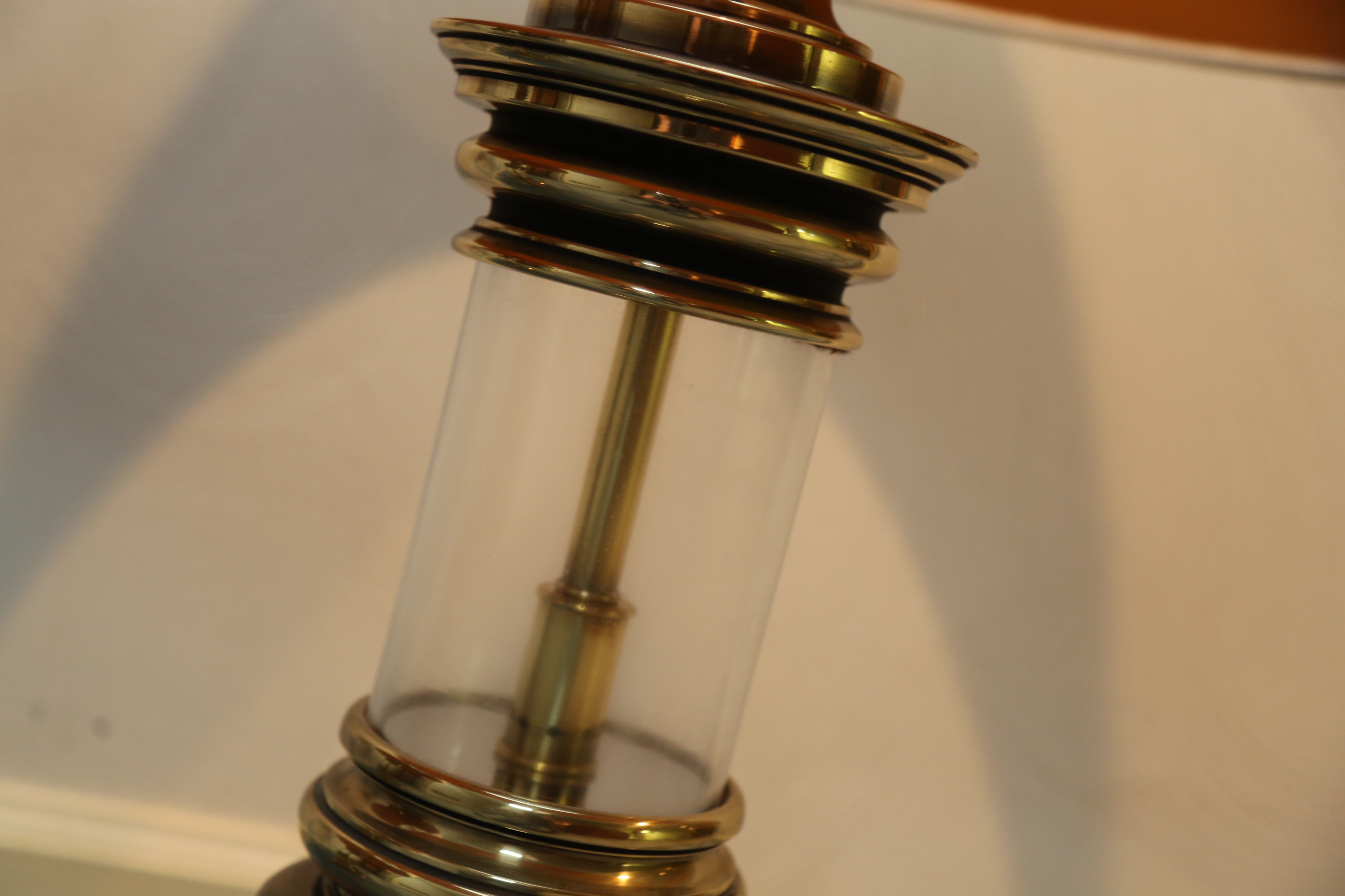 Vintage Brass and Glass Table Lamps