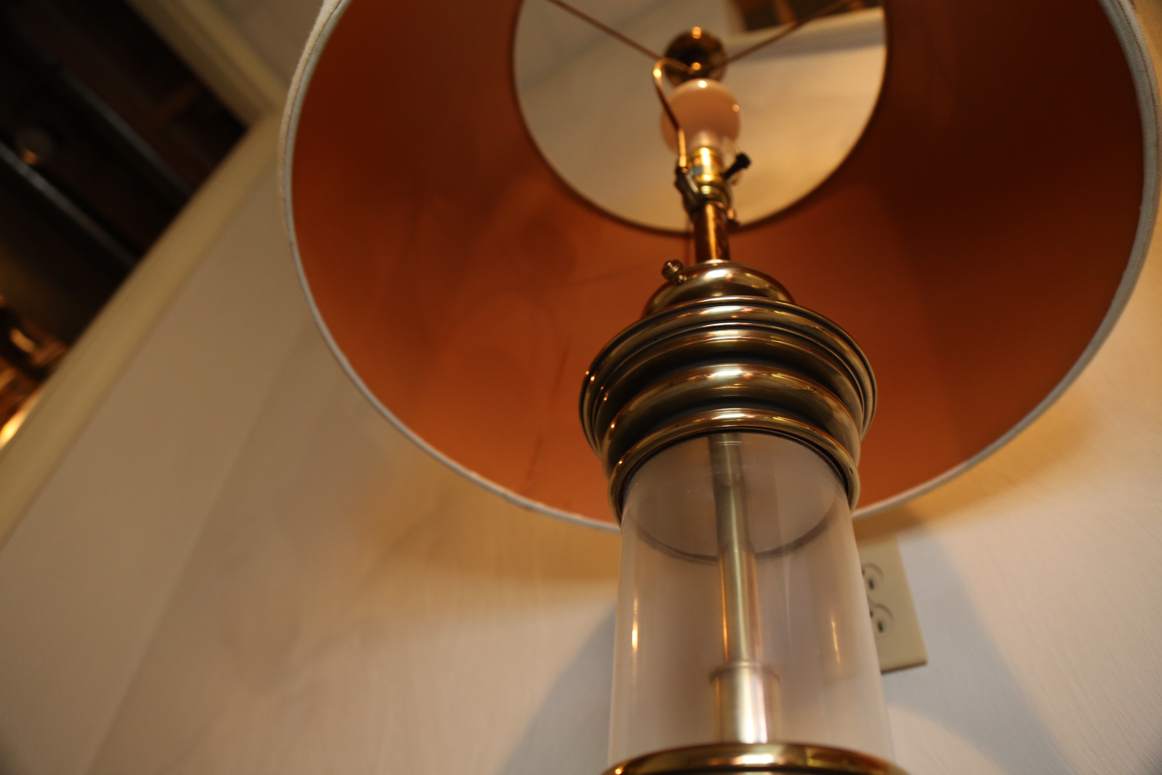 Vintage Brass and Glass Table Lamps
