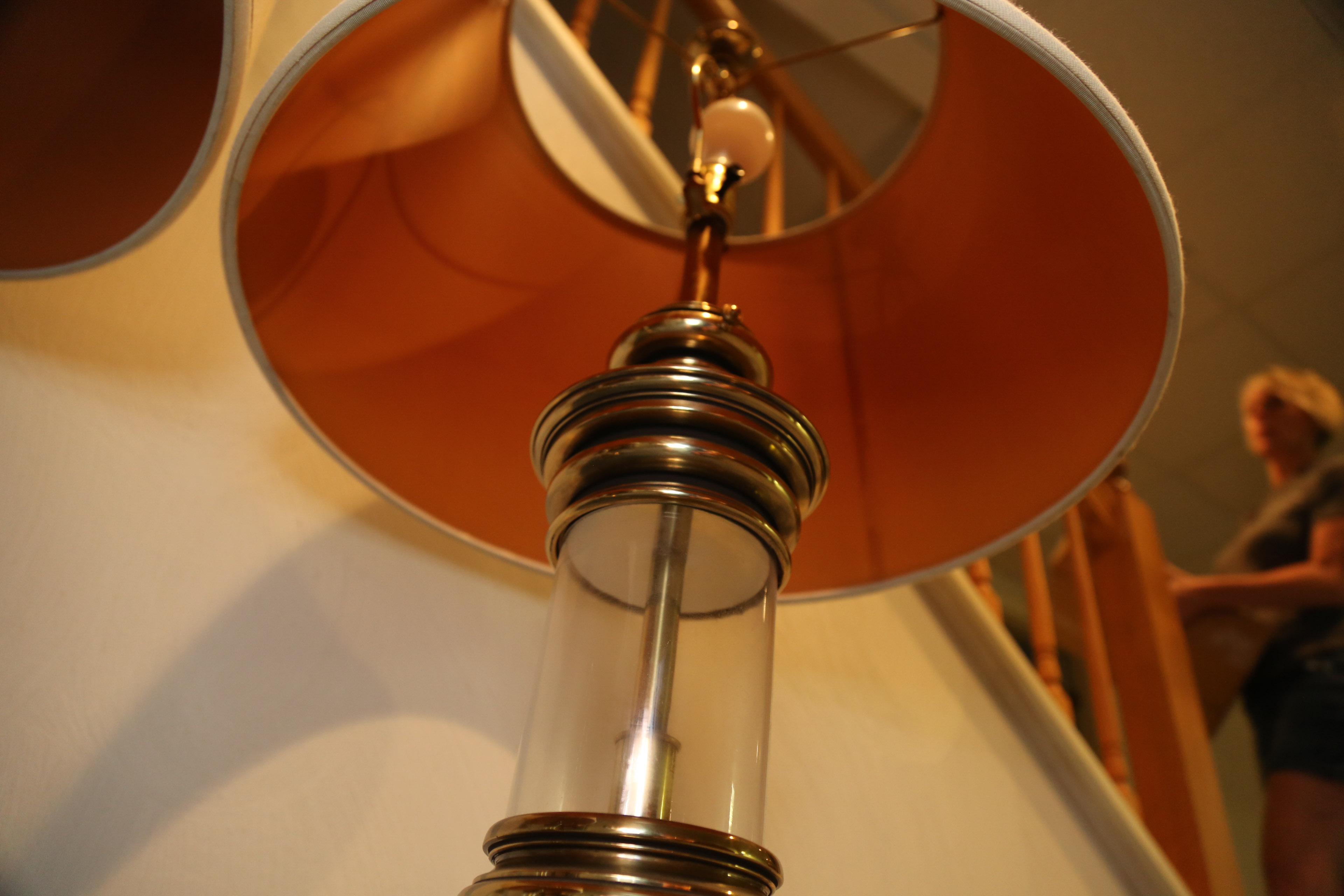 Vintage Brass and Glass Table Lamps
