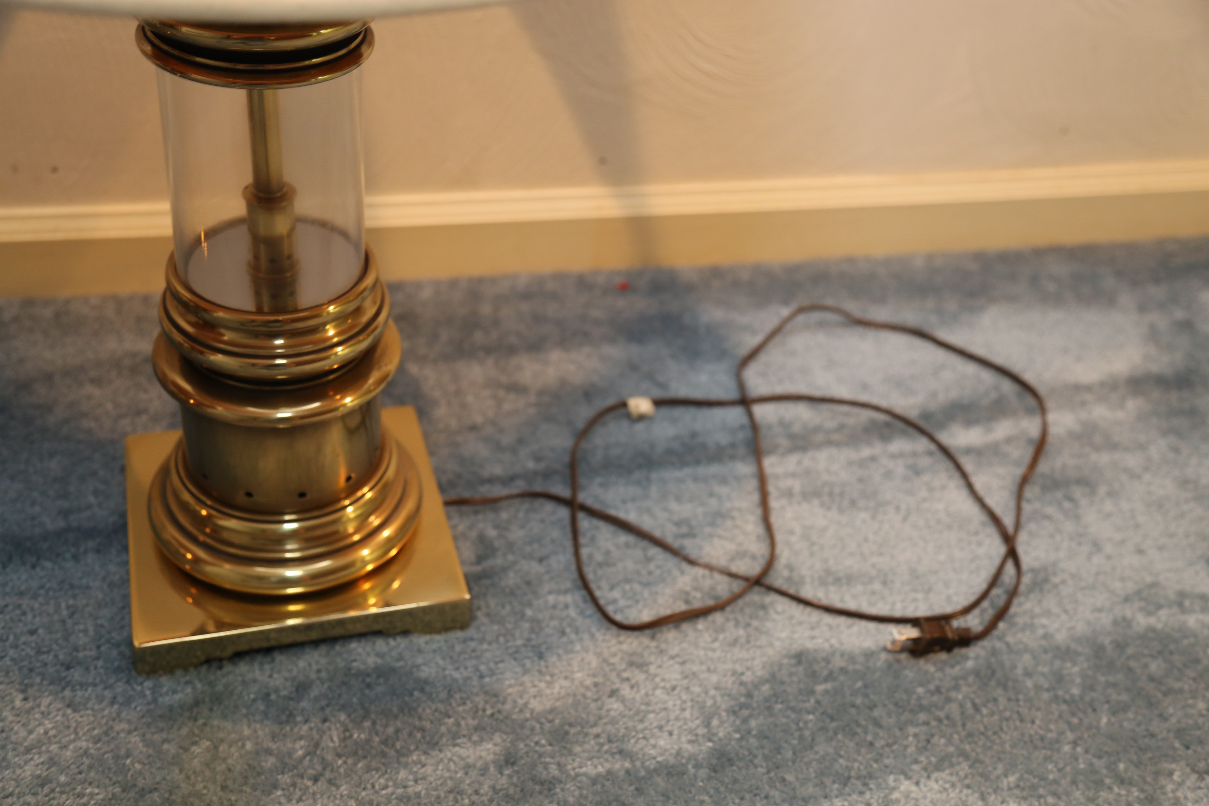 Vintage Brass and Glass Table Lamps