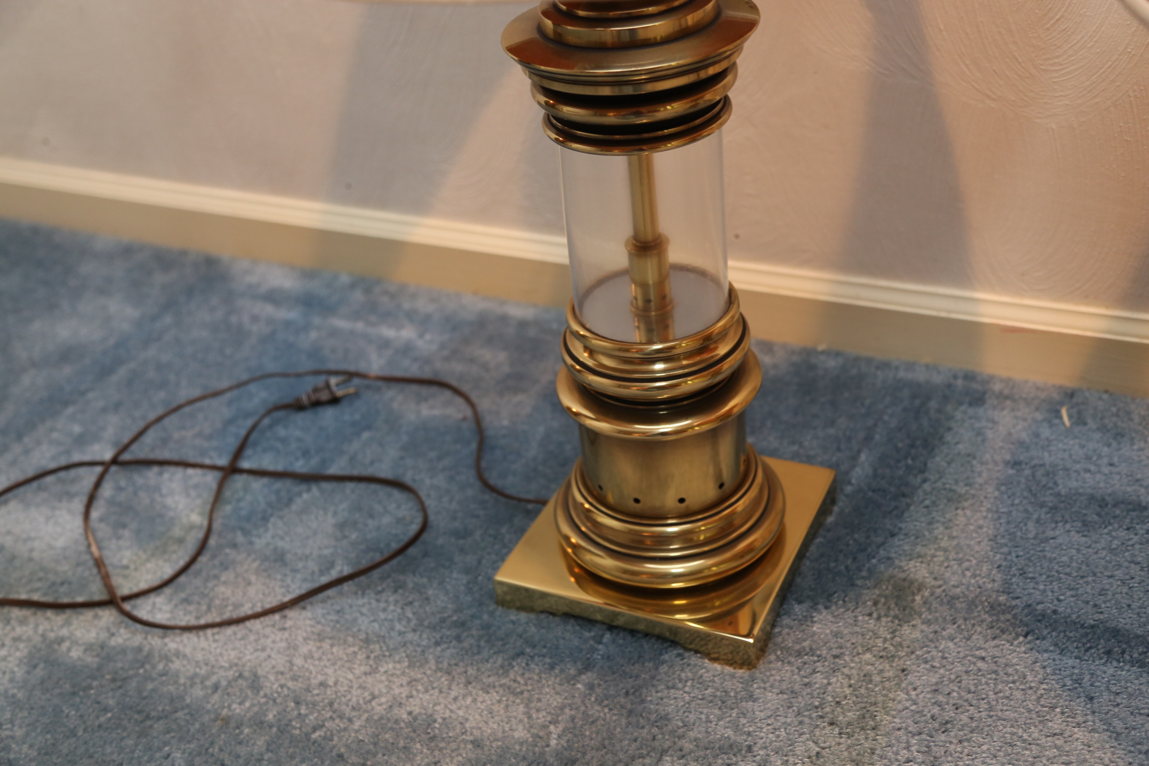 Vintage Brass and Glass Table Lamps