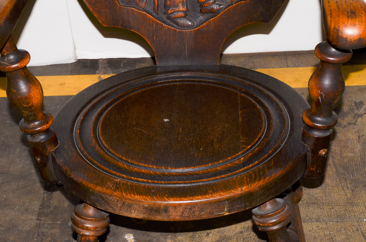 Antique Dutch Style Oak Rocking Chair