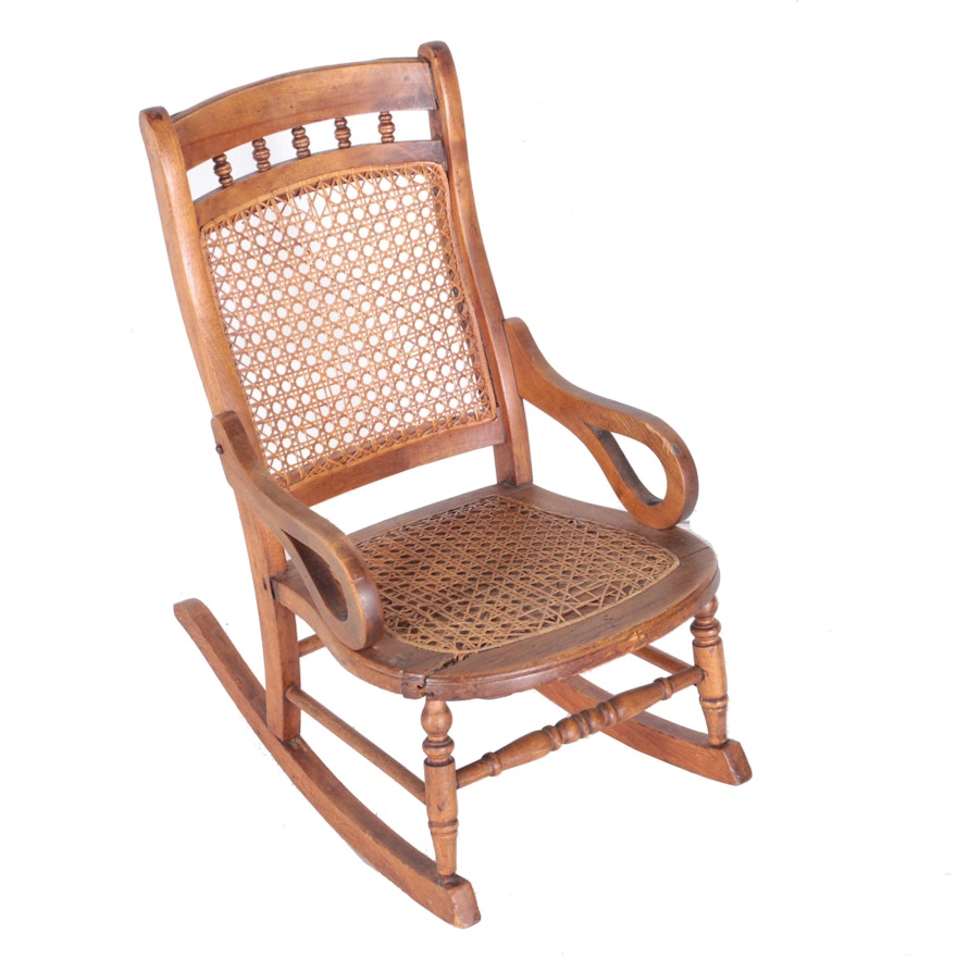 Child's Caned Seat Rocking Chair