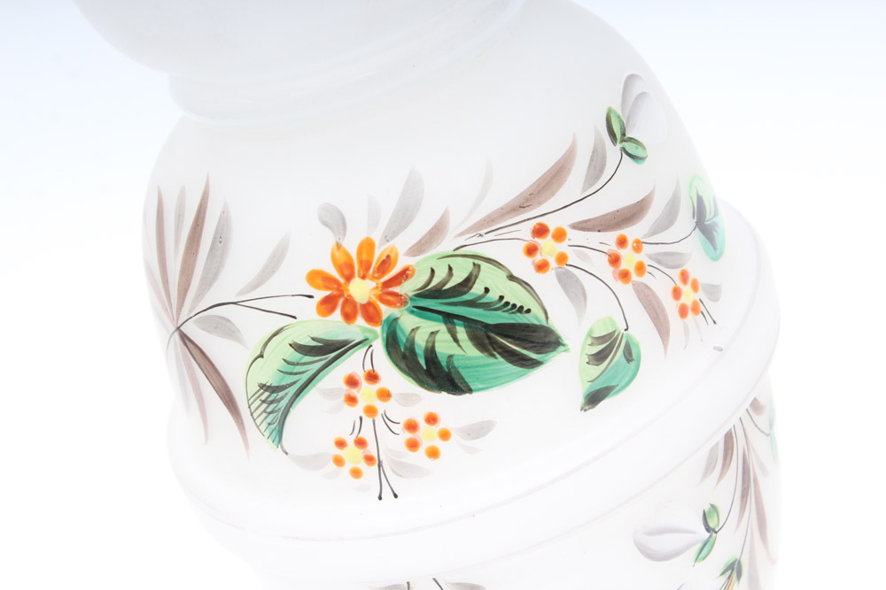 Bristol Style Frosted Clambroth Glass Vase