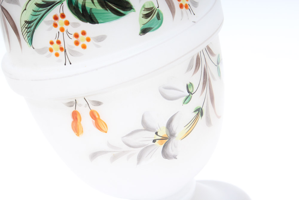 Bristol Style Frosted Clambroth Glass Vase