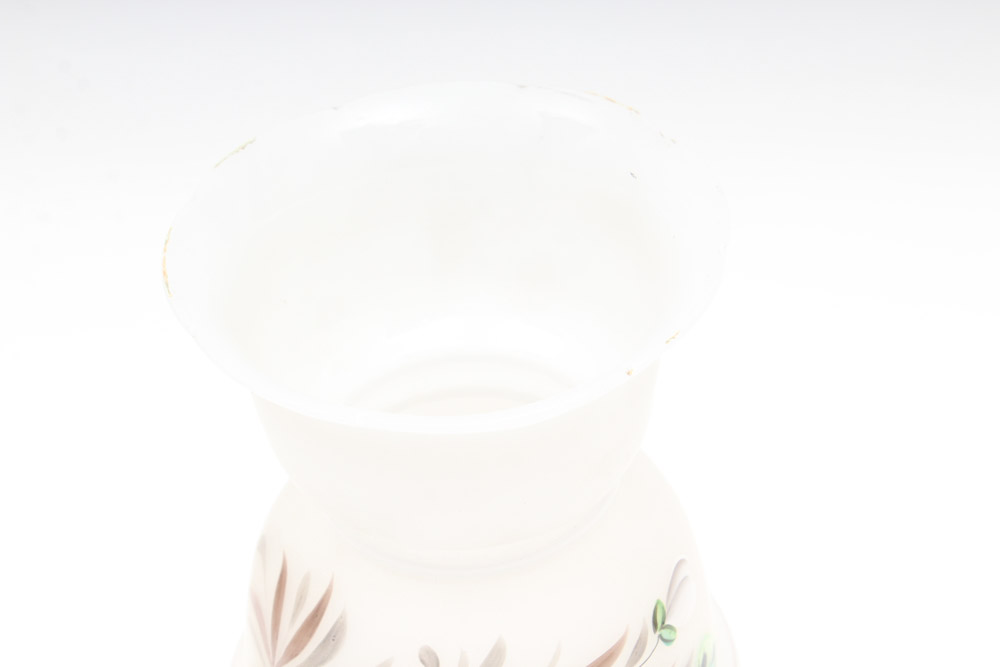 Bristol Style Frosted Clambroth Glass Vase