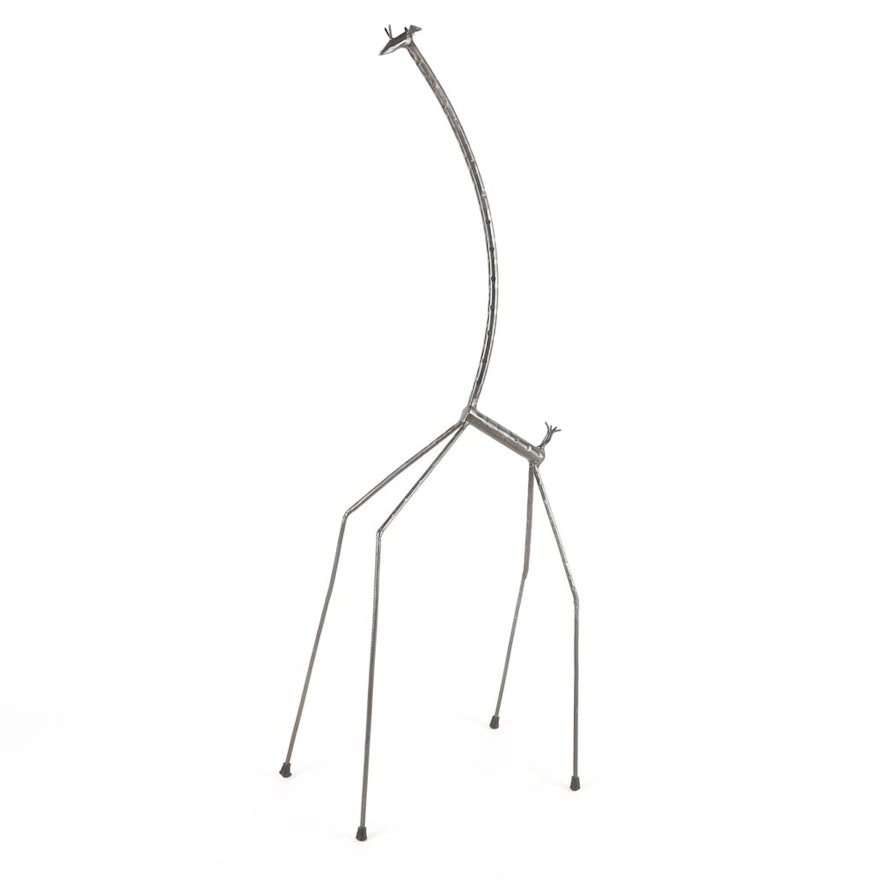 Modernist Iron Giraffe Sculpture