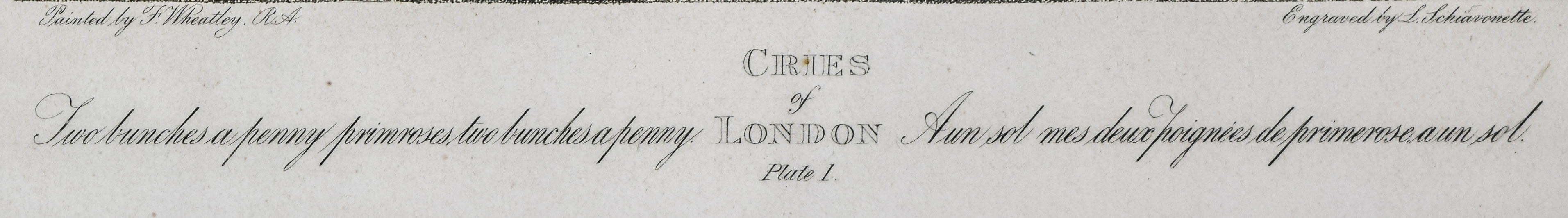 Antique "Cries of London: Plate I" Framed Hand-Painted Engraving