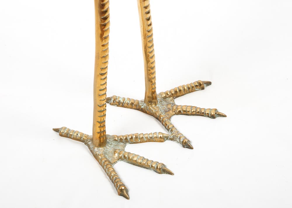 Life-Size Brass Crane Sculpture