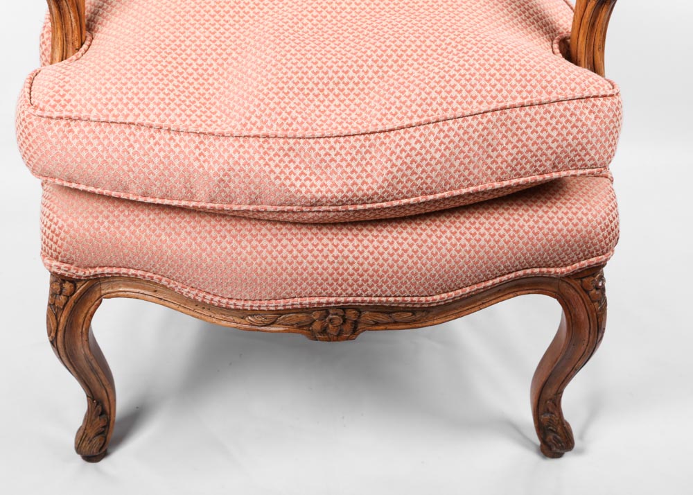 Vintage Louis XVI Style Upholstered Arm Chair
