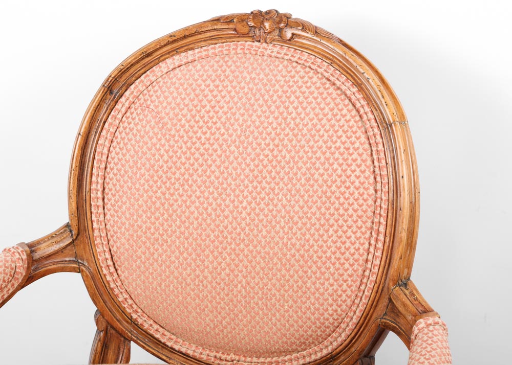 Vintage Louis XVI Style Upholstered Arm Chair