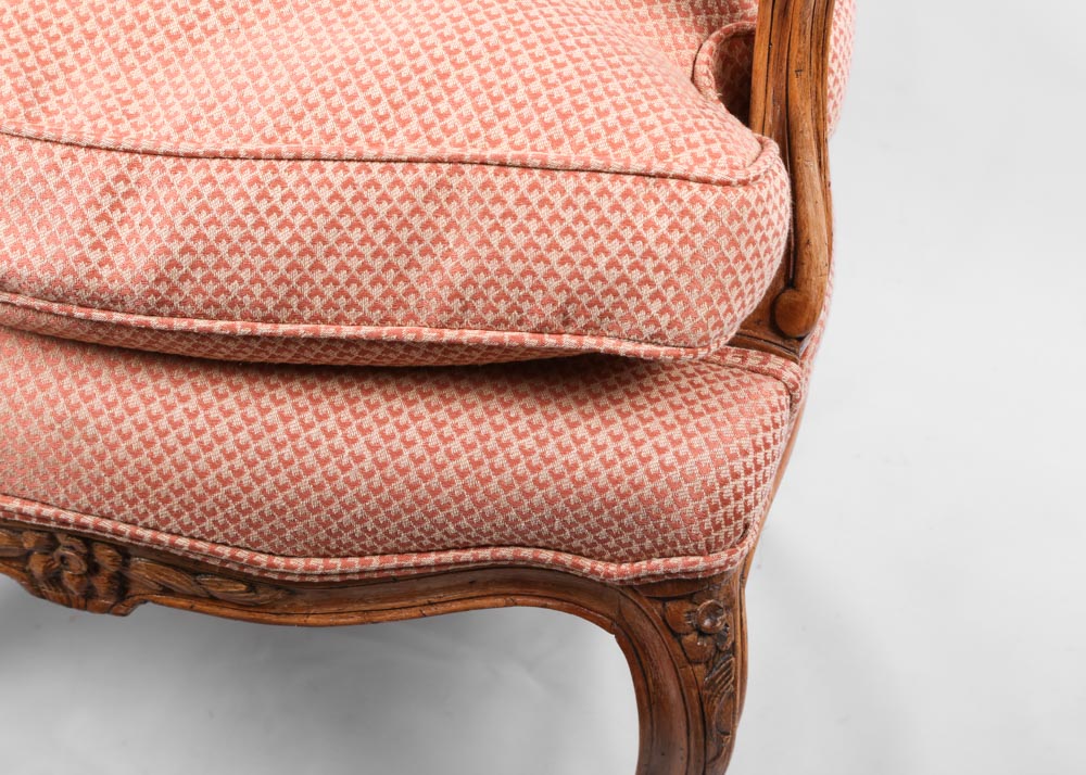 Vintage Louis XVI Style Upholstered Arm Chair