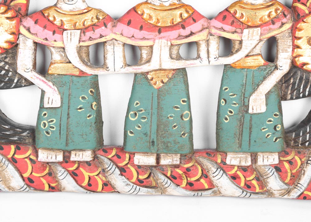 Thai Hand Carved Dragon Panel