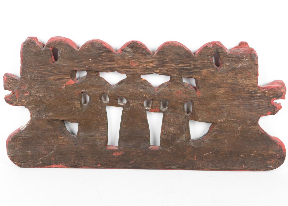 Thai Hand Carved Dragon Panel