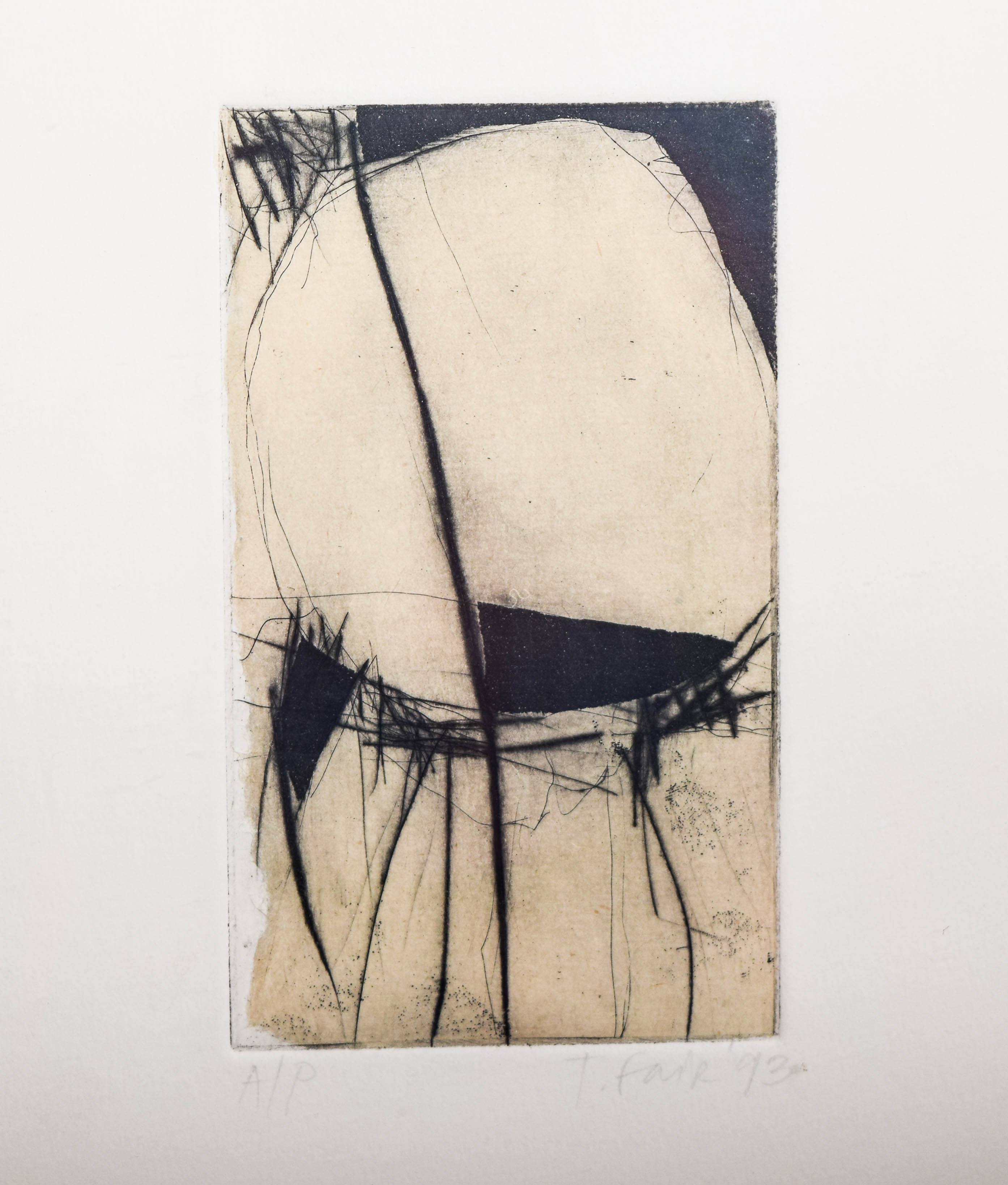 Framed Tory Fair Abstract Etching on Paper