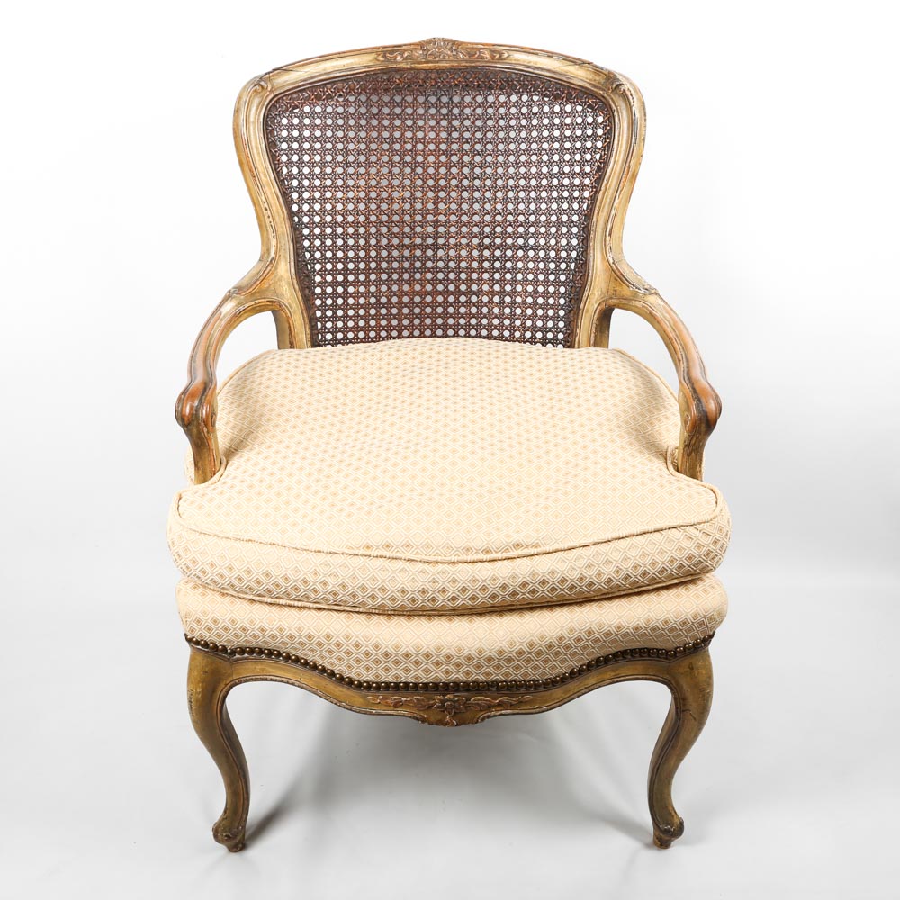 Vintage Cane Back Accent Chair