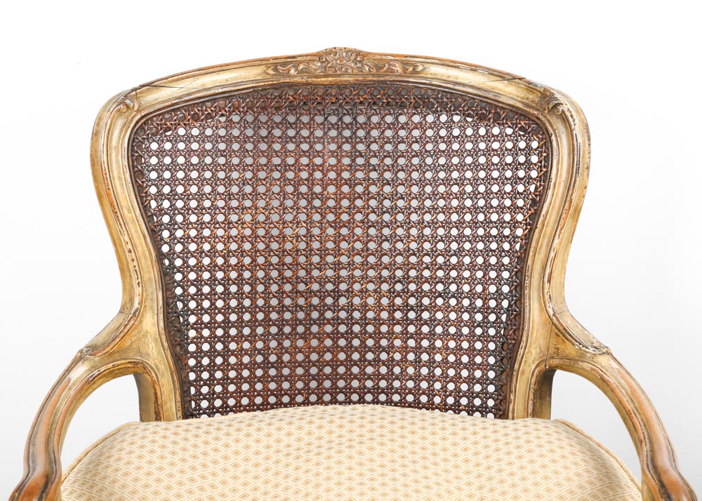 Vintage Cane Back Accent Chair