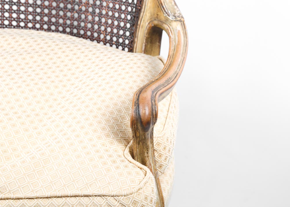 Vintage Cane Back Accent Chair