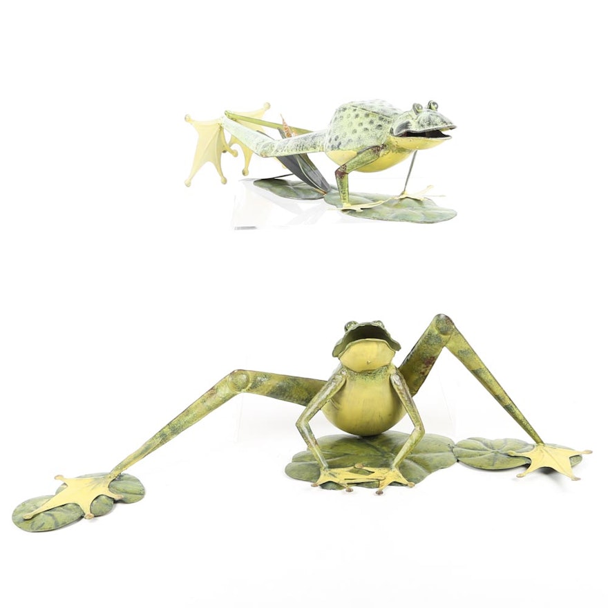 Contemporary Metal Frog Sculptures