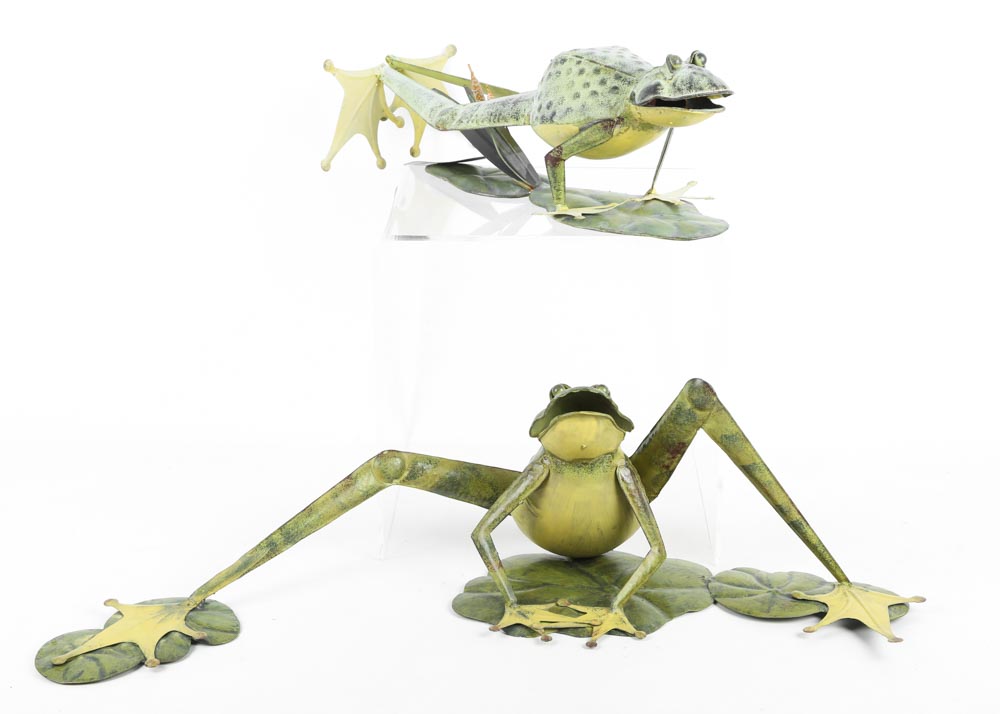 Contemporary Metal Frog Sculptures
