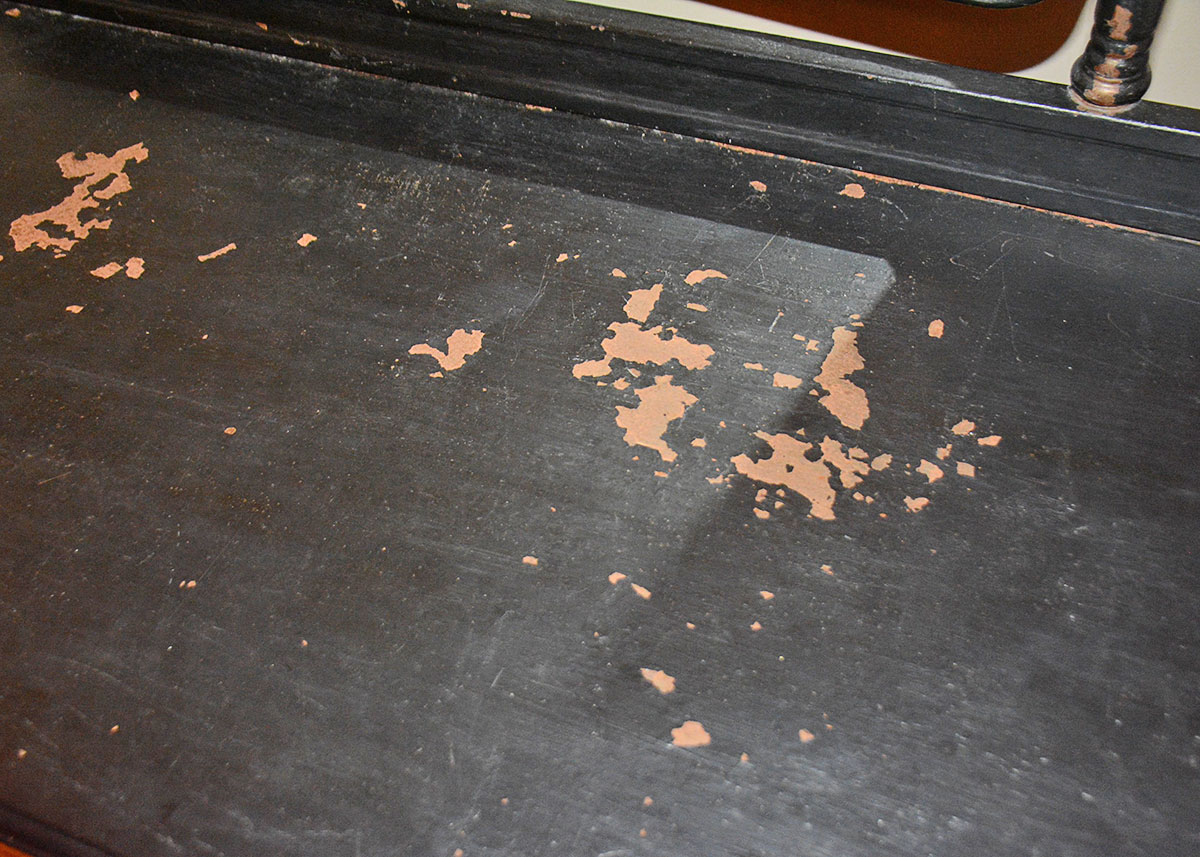 Vintage Painted Metal Chest of Drawers With Vanity Mirror