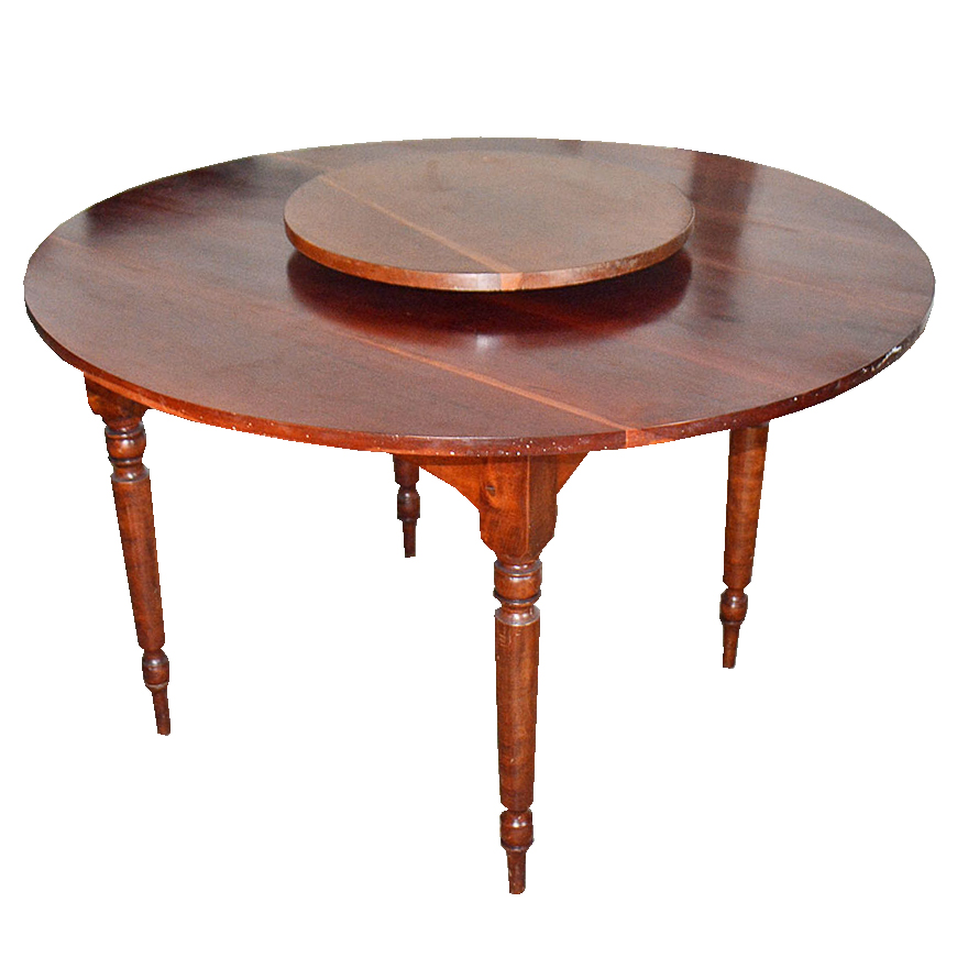 Sheraton Style Cherry Dining Table with Lazy Susan