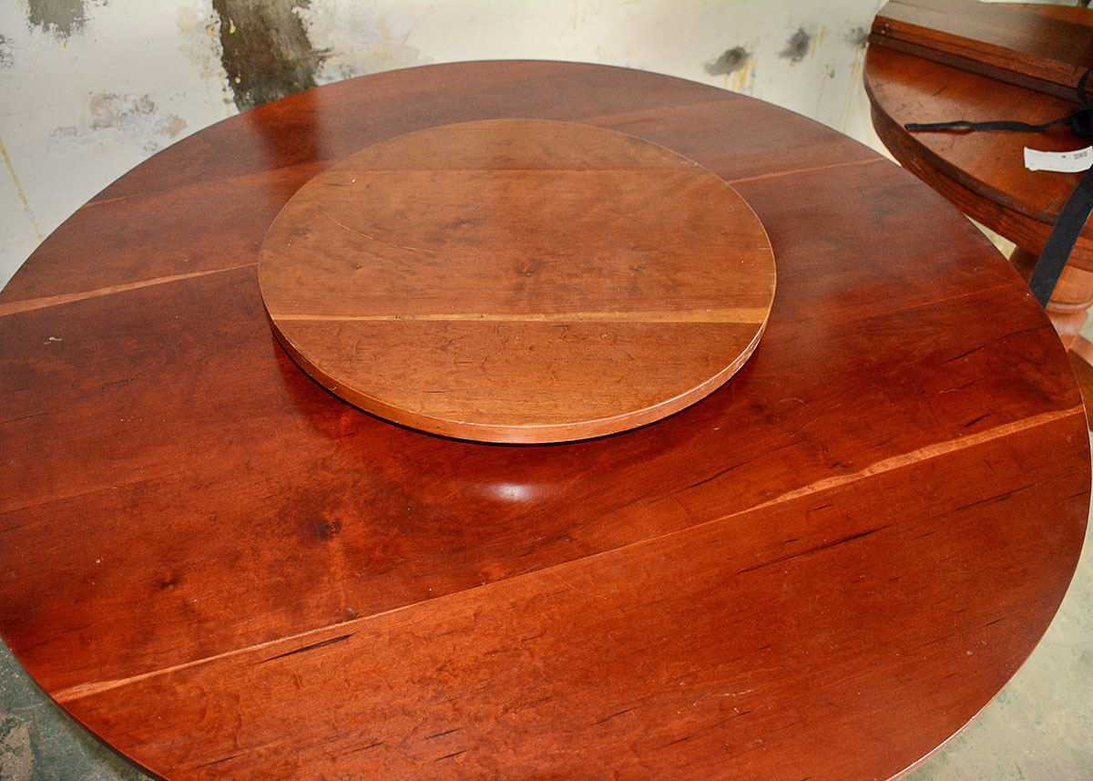 Sheraton Style Cherry Dining Table with Lazy Susan