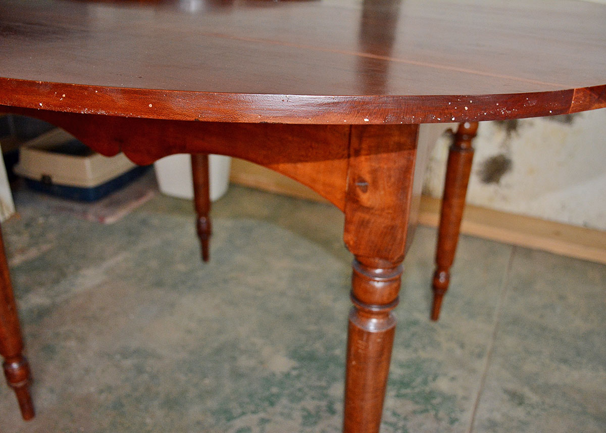Sheraton Style Cherry Dining Table with Lazy Susan