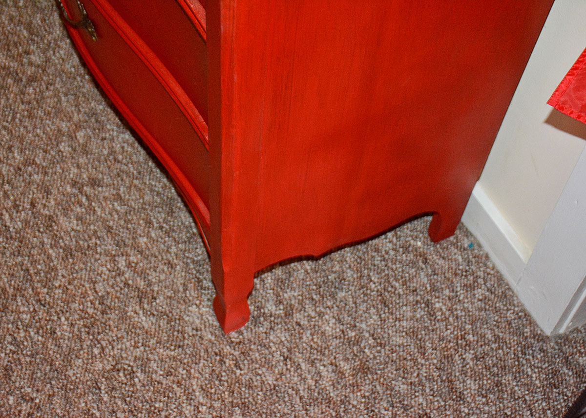Red Stained Birch Chest of Drawers