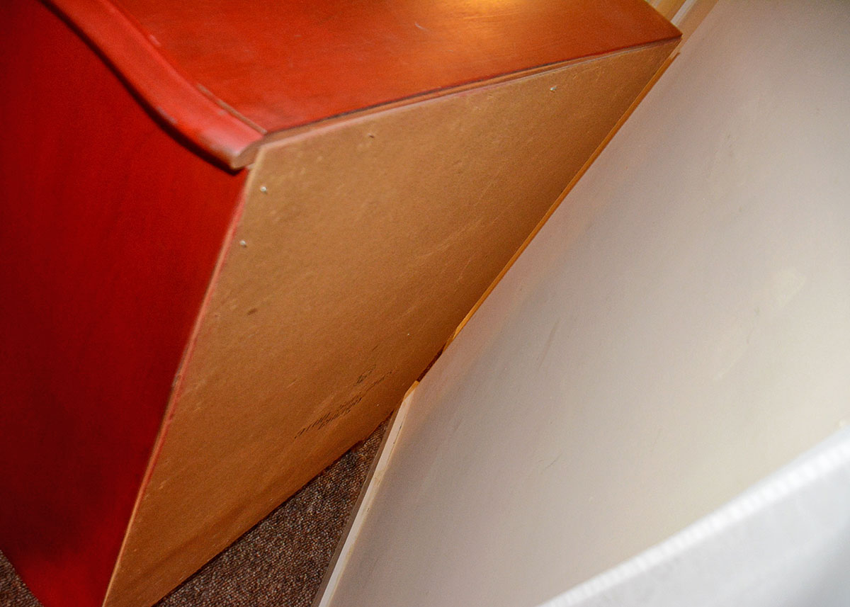 Red Stained Birch Chest of Drawers