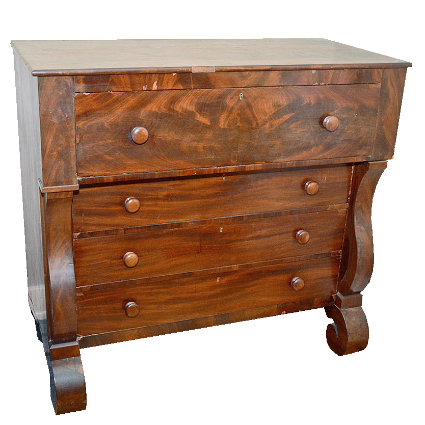 Antique Mahogany Empire Style Chest of Drawers, c. 1840