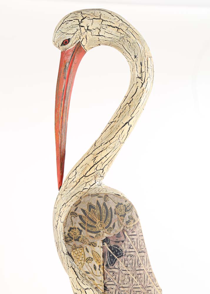 Carved Wooden Crane Sculptures