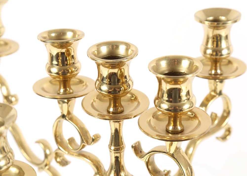 Refinished Brass Candelabras